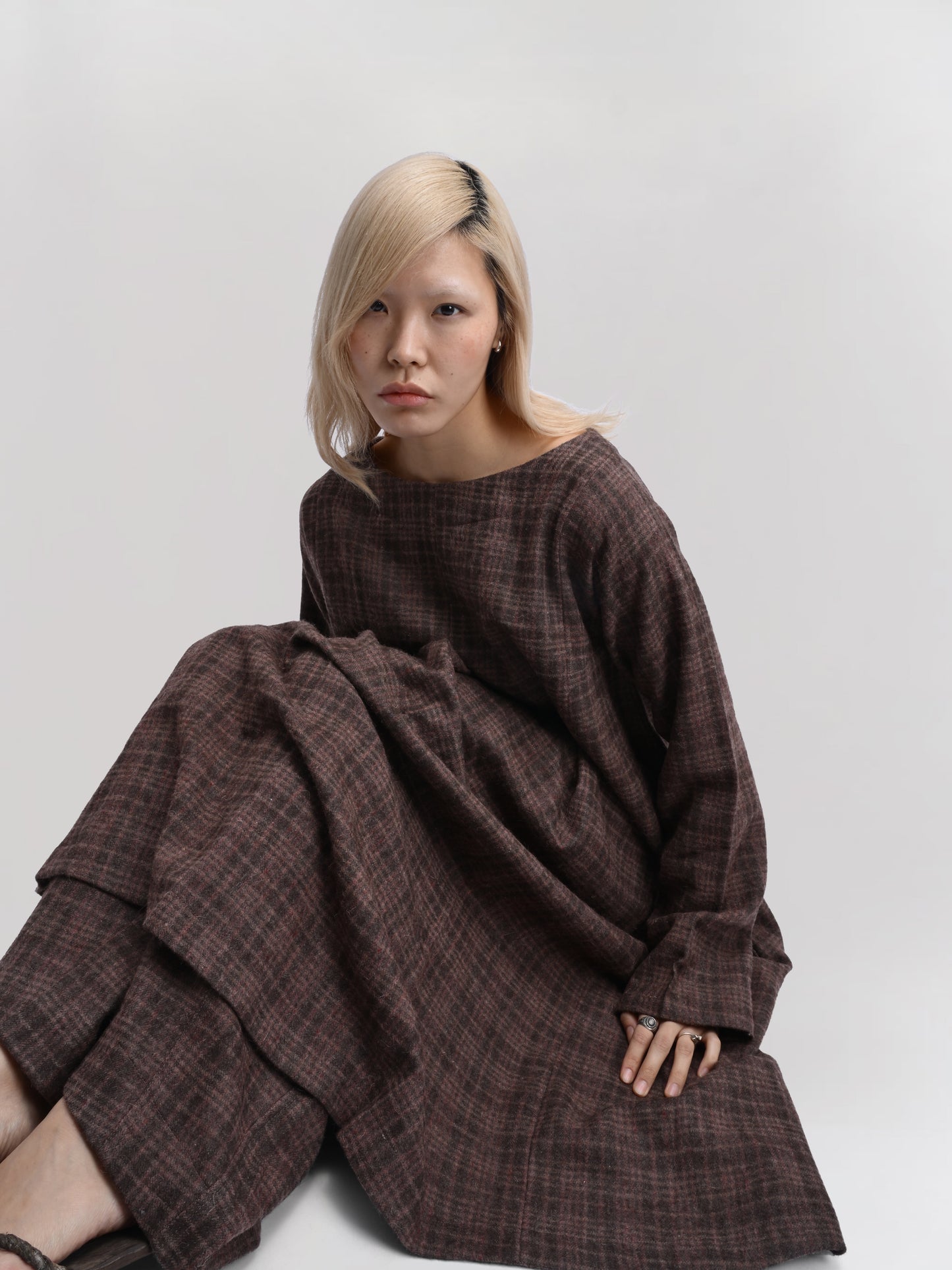 Sailor Dress – Handwoven Sheep Wool – Brown