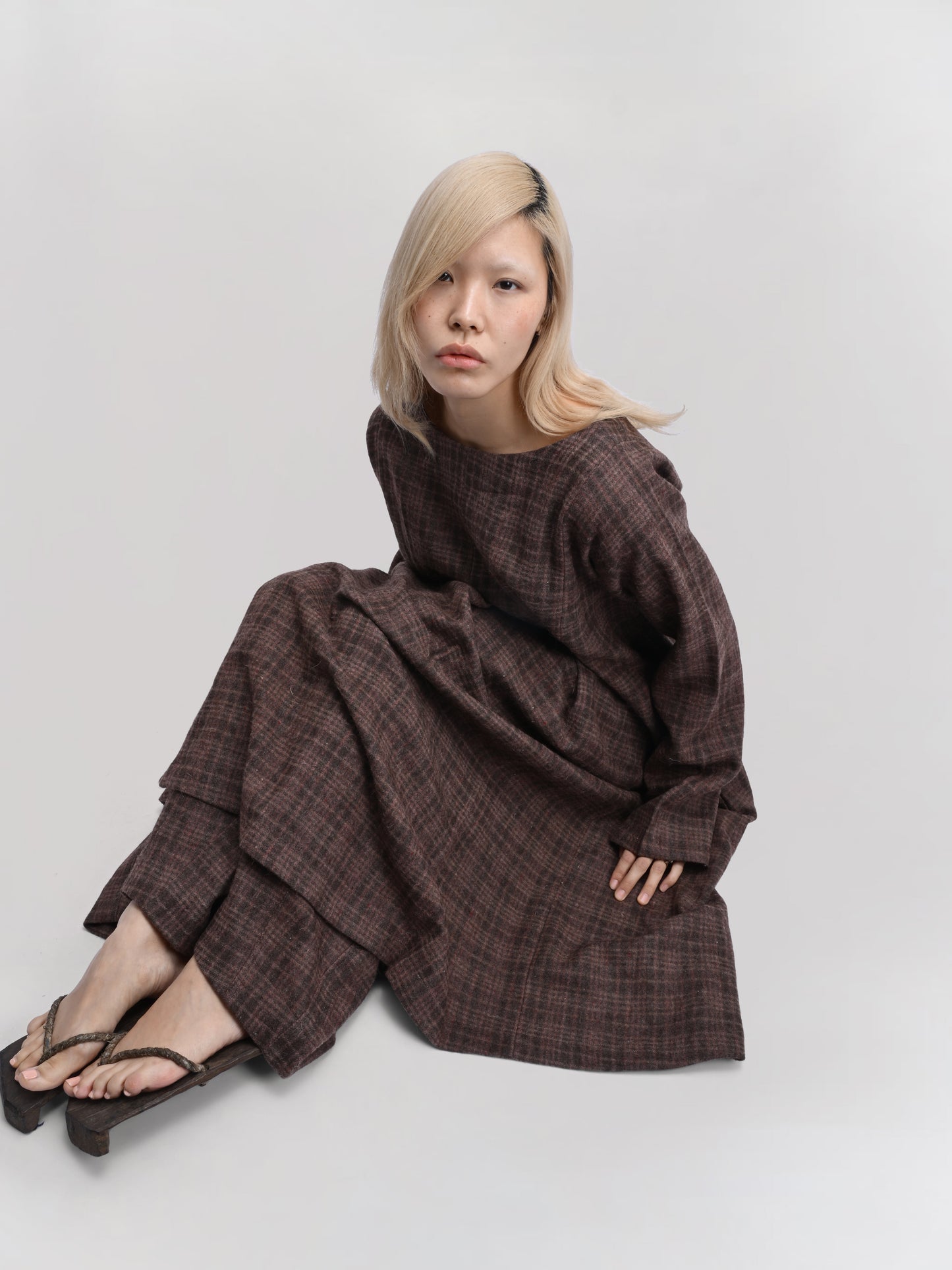 Sailor Dress – Handwoven Sheep Wool – Brown
