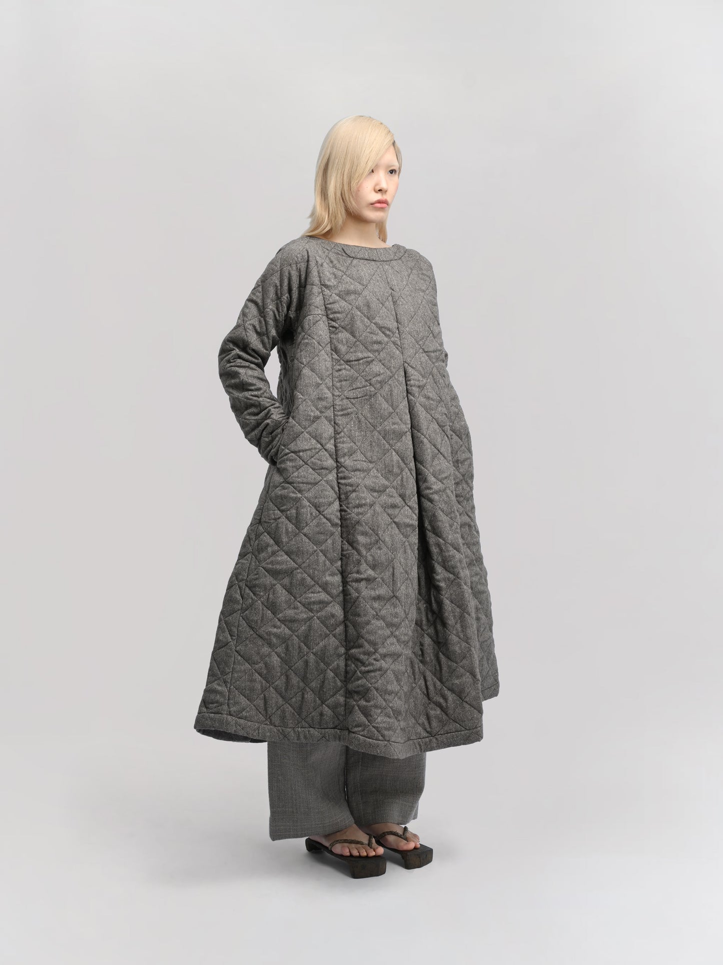 Sailor Dress – Antique Japanese Wool – Warm Gray