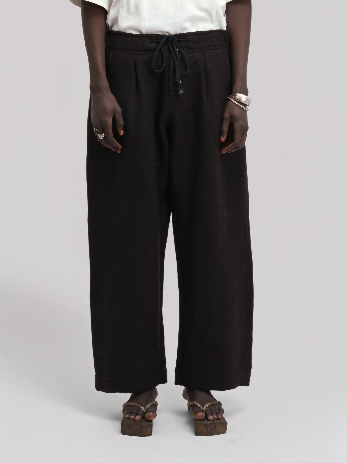 Farmer Pant – Handwoven Yak & Sheep Wool – Deep Black