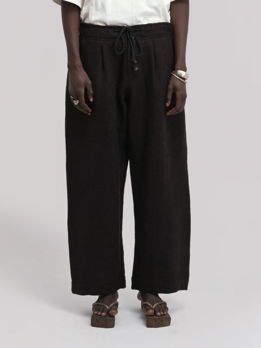 Farmer Pant – Handwoven Yak & Sheep Wool – Deep Black