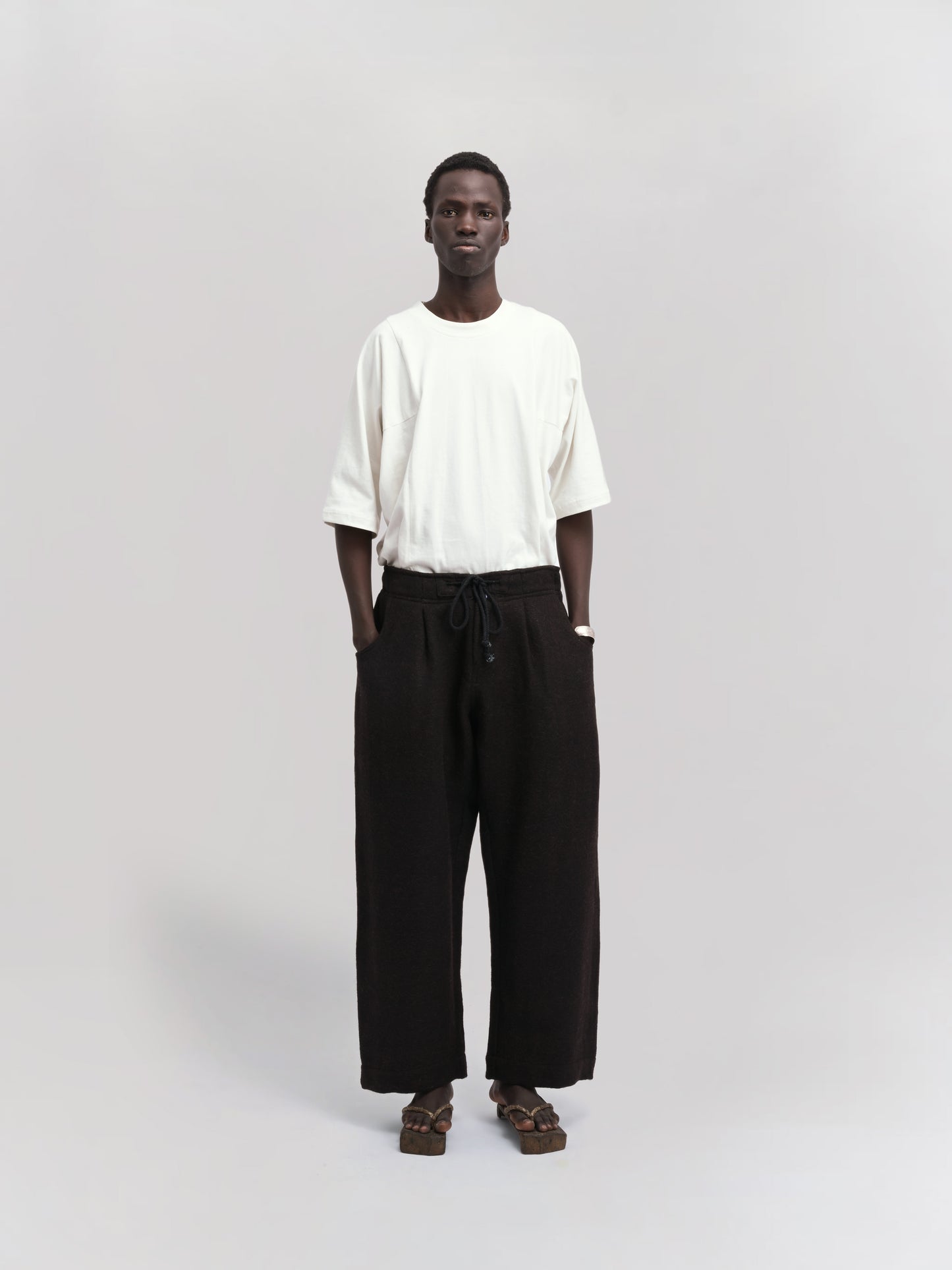 Farmer Pant – Handwoven Yak & Sheep Wool – Deep Black