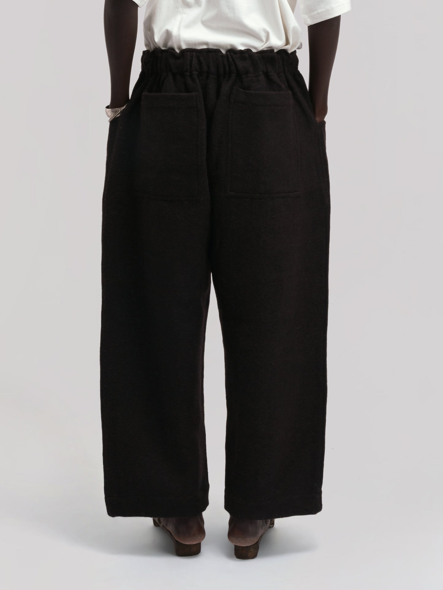 Farmer Pant – Handwoven Yak & Sheep Wool – Deep Black