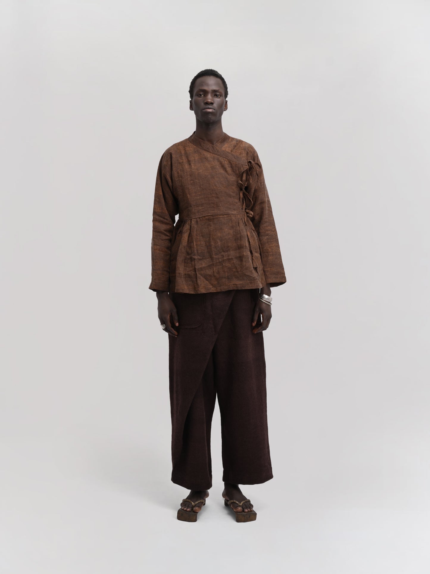 Shepherd Dress – Mud Dyed Ramie – Natural Brown
