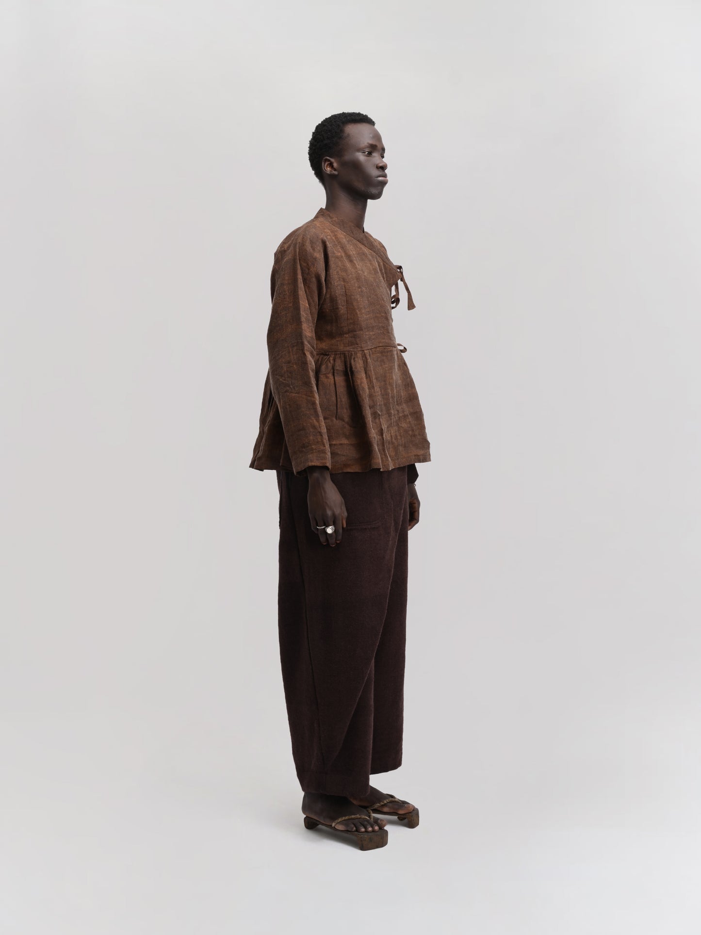Shepherd Dress – Mud Dyed Ramie – Natural Brown
