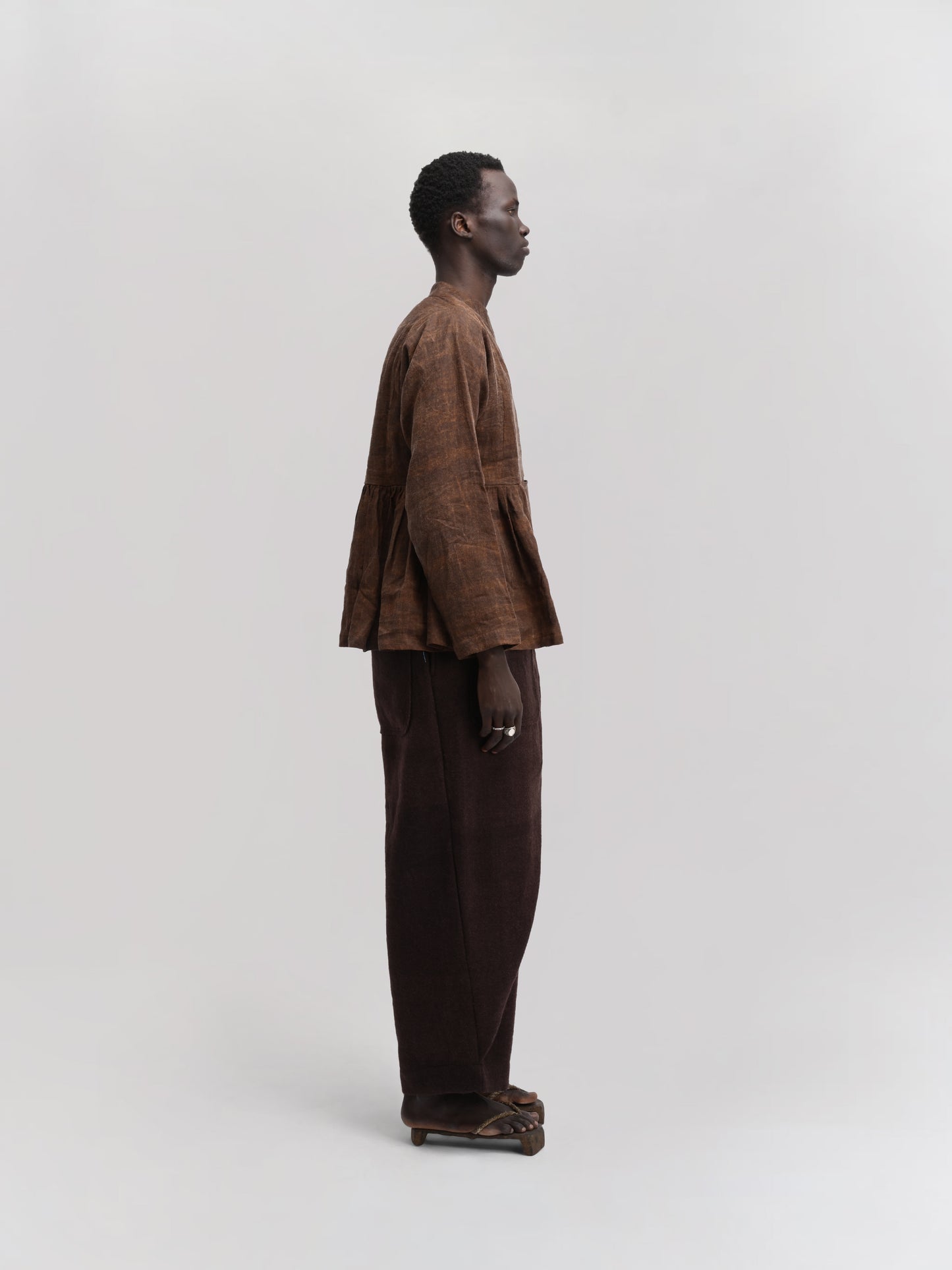 Shepherd Dress – Mud Dyed Ramie – Natural Brown
