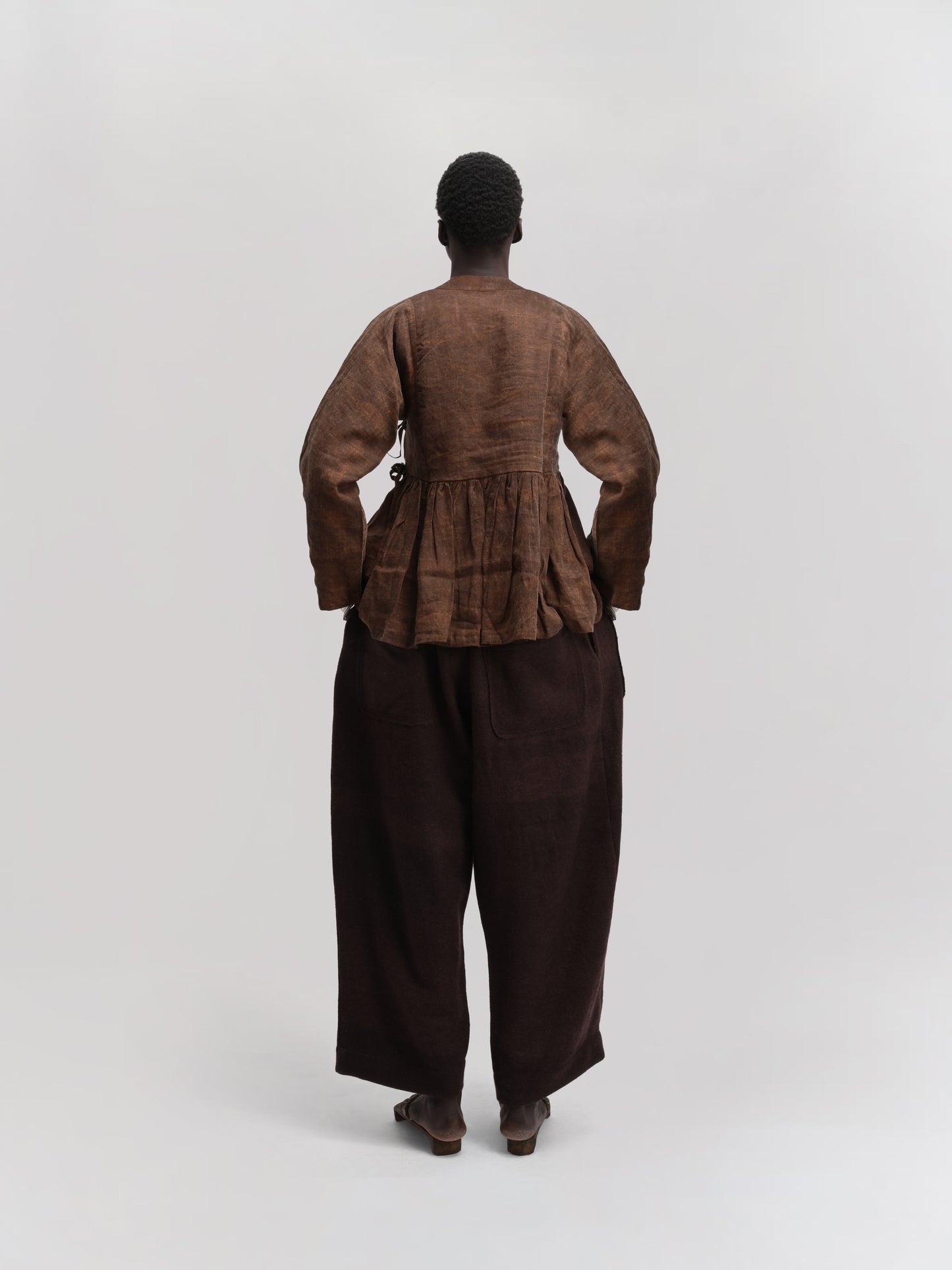 Shepherd Dress – Mud Dyed Ramie – Natural Brown