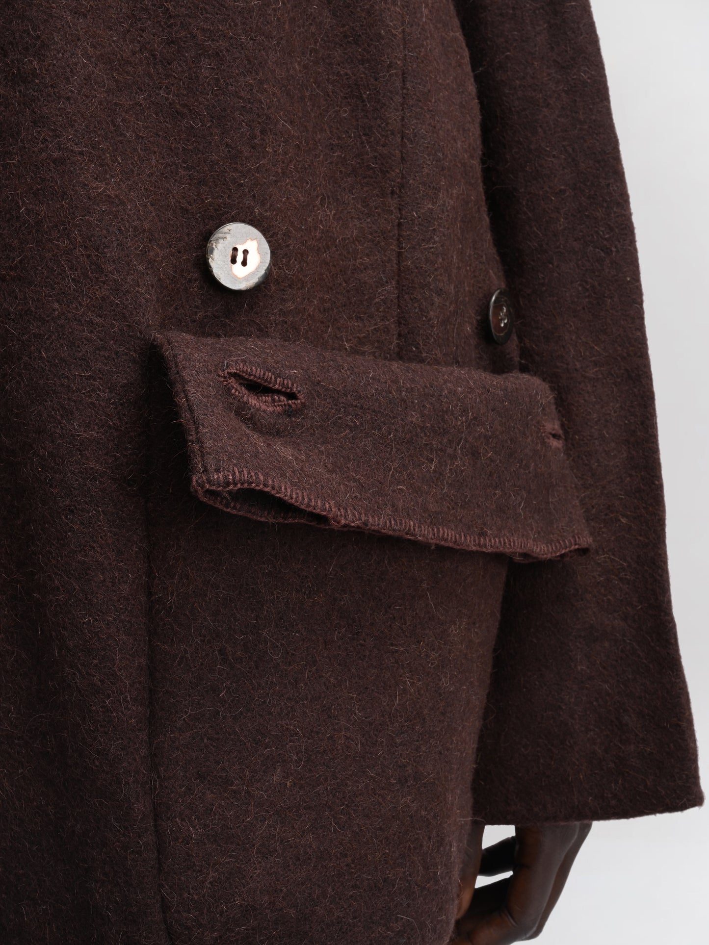 Farmer Coat – Handwoven Yak Wool – Rich Brown