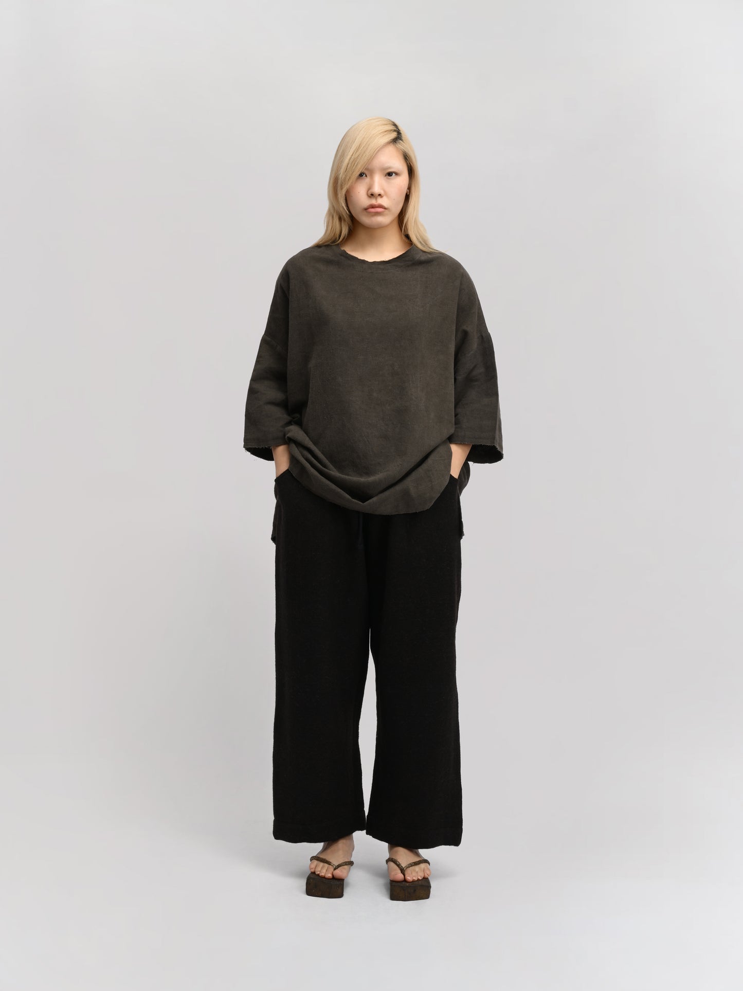 Beekeeper Shirt – Handwoven Cotton – Dyed Grey