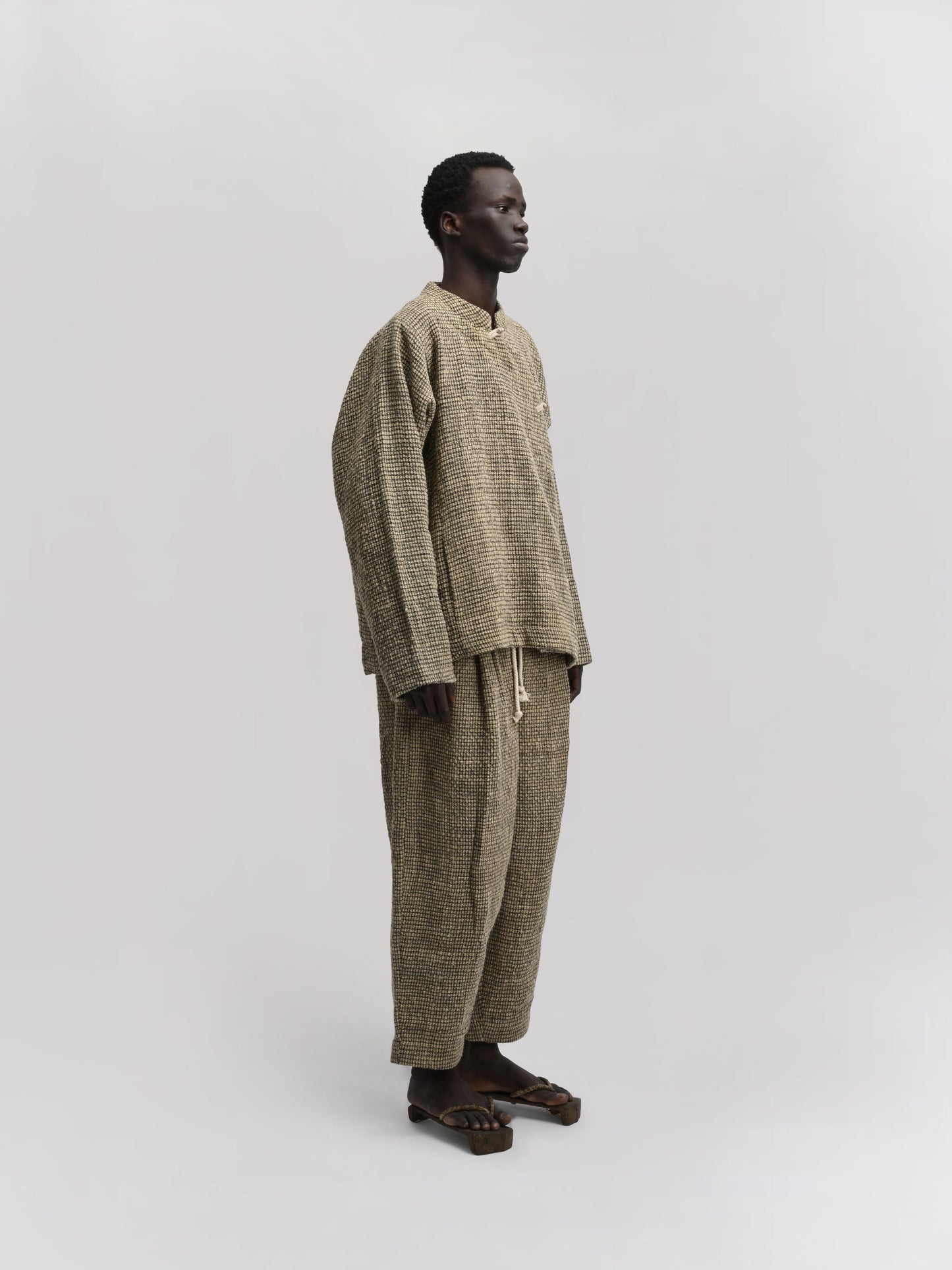 Shepherd Jacket – Handwoven Tweed Wool – Light Beige