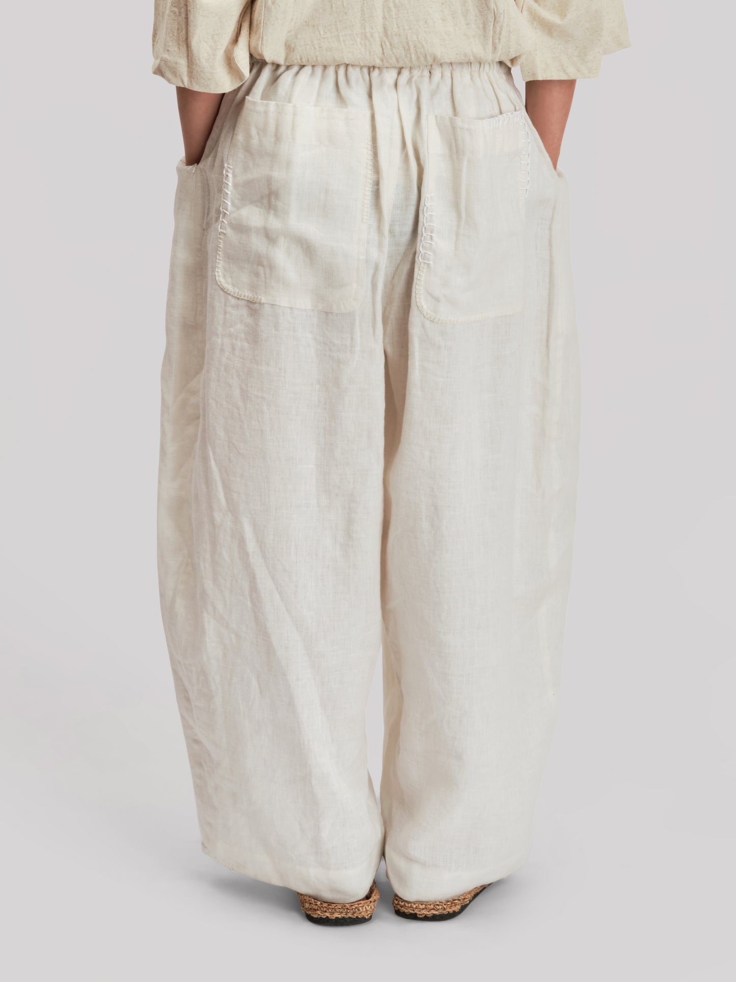 Fisherman Pant - Japanese Brushed Linen - White
