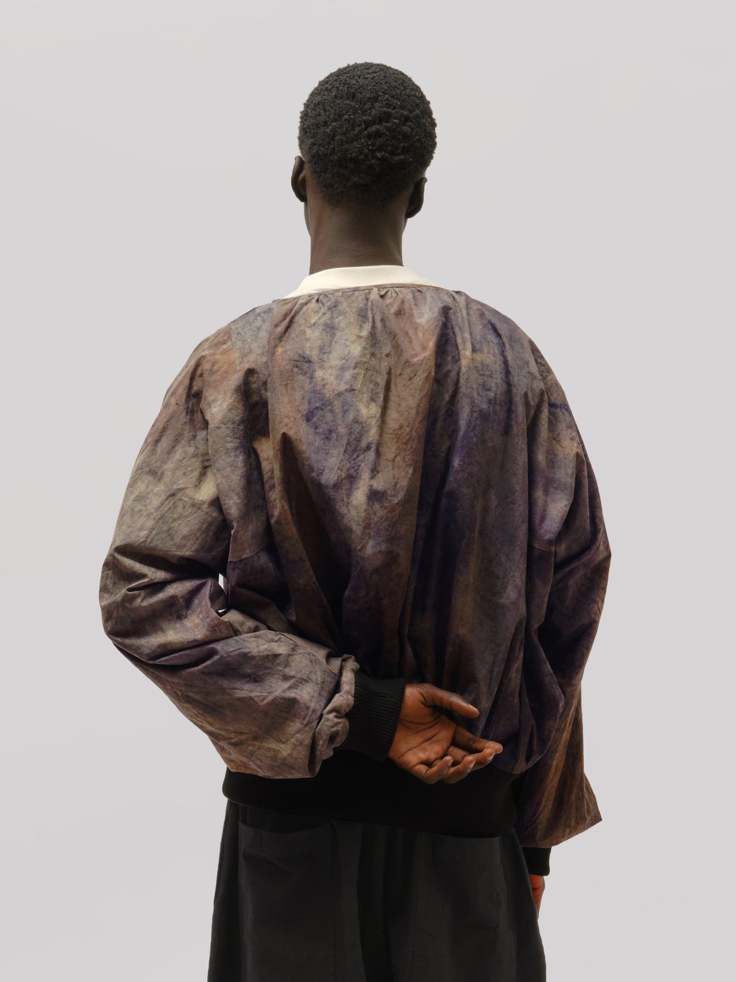 Roly Poly Jacket - Hand Painted Cotton - Dark Monet