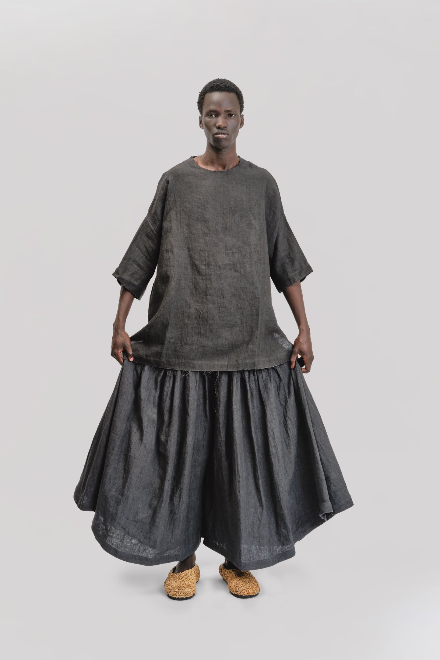 Bedouin Pant - Japanese Stonewashed Linen - Black