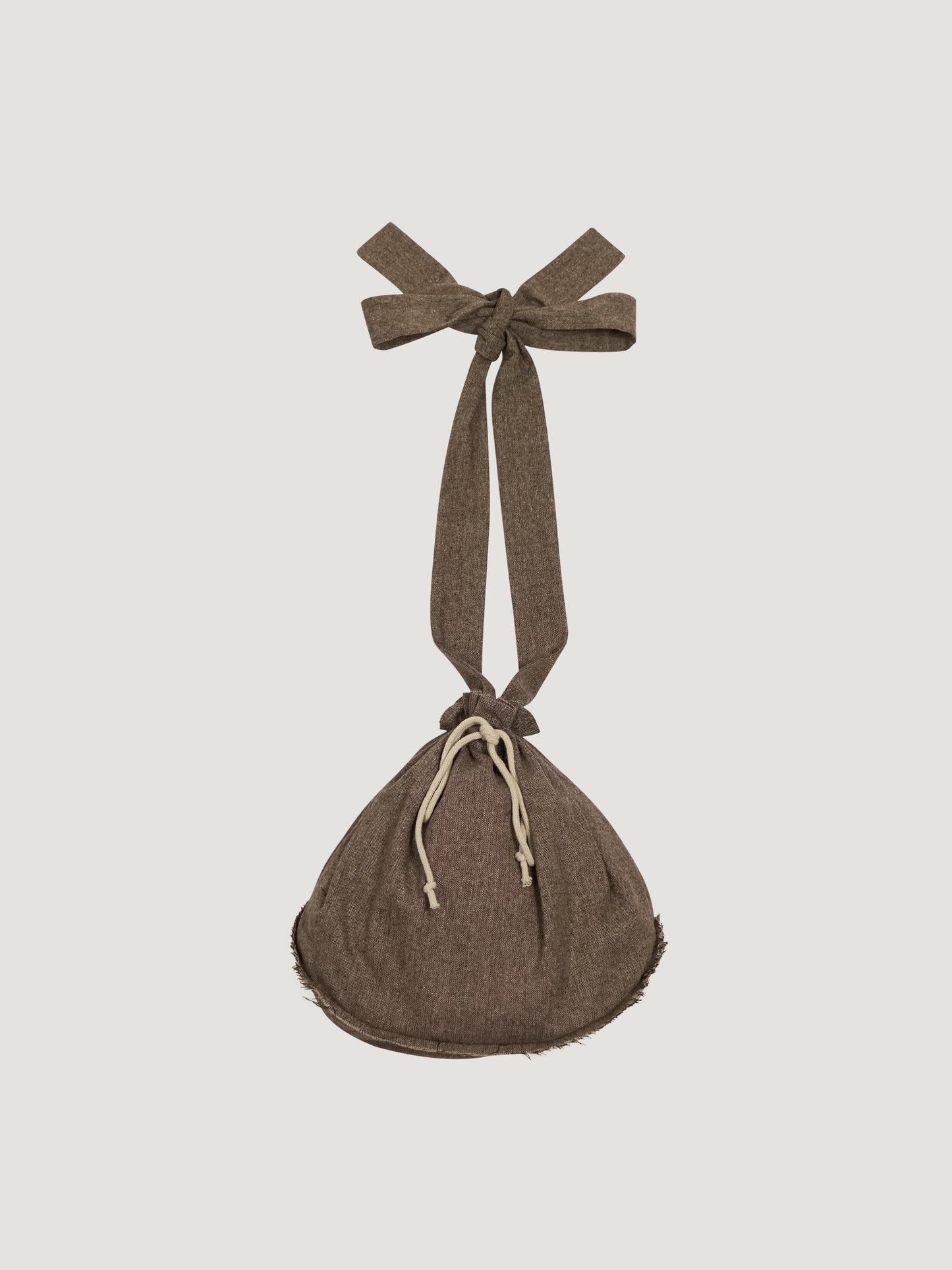 Pear Drop Bag – Antique Herringbone Wool – Brownish Taupe