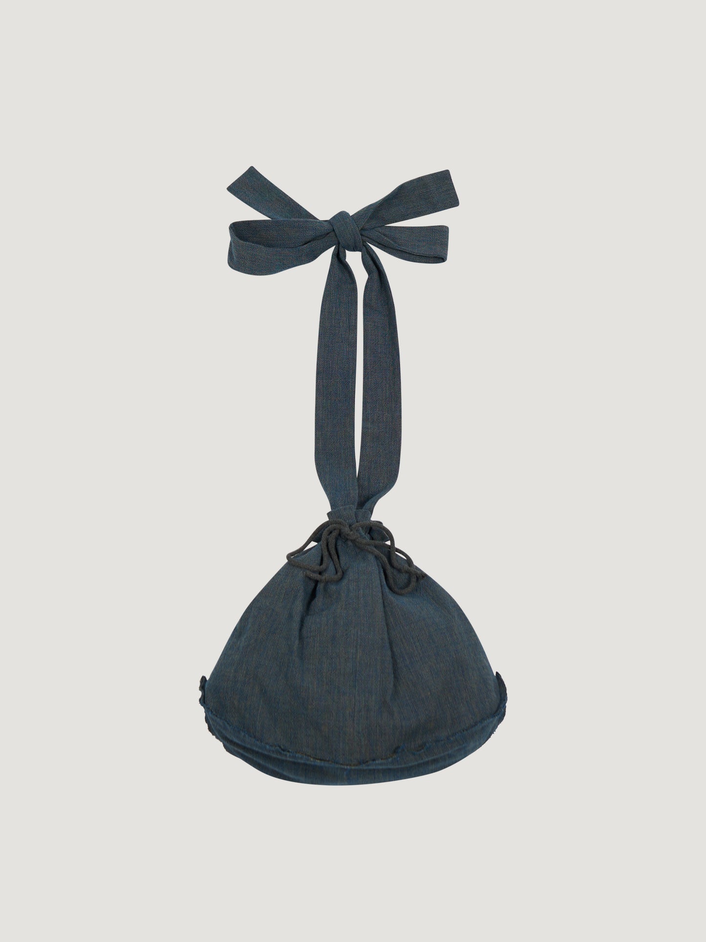 Pear Drop Bag – Marbled Shimofuri Cotton – Indigo & Pomegranate