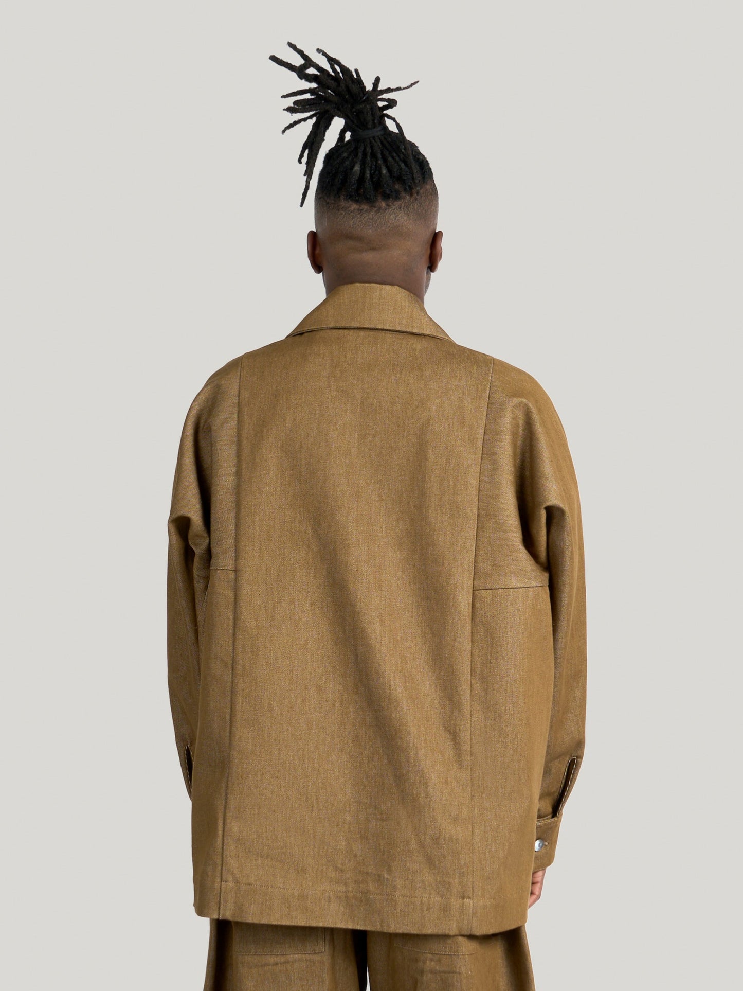 Farmer Jacket – Kojima Heavy Denim – Solid Brown