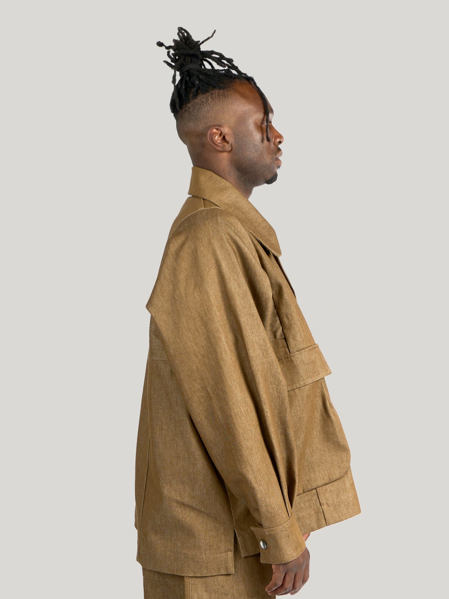 Farmer Jacket – Kojima Heavy Denim – Solid Brown