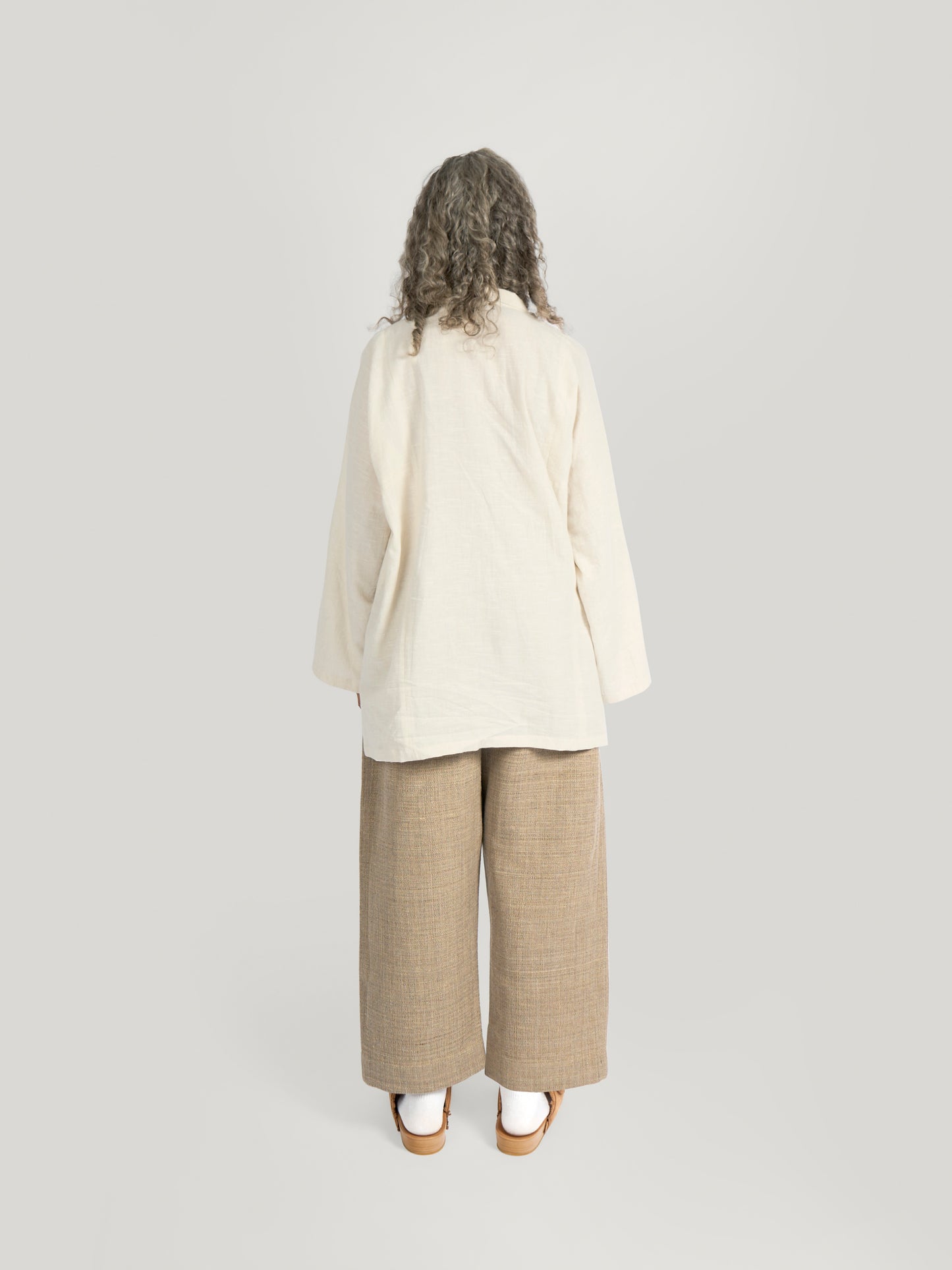Farmer Pant – Handwoven Silk & Cotton – Beige