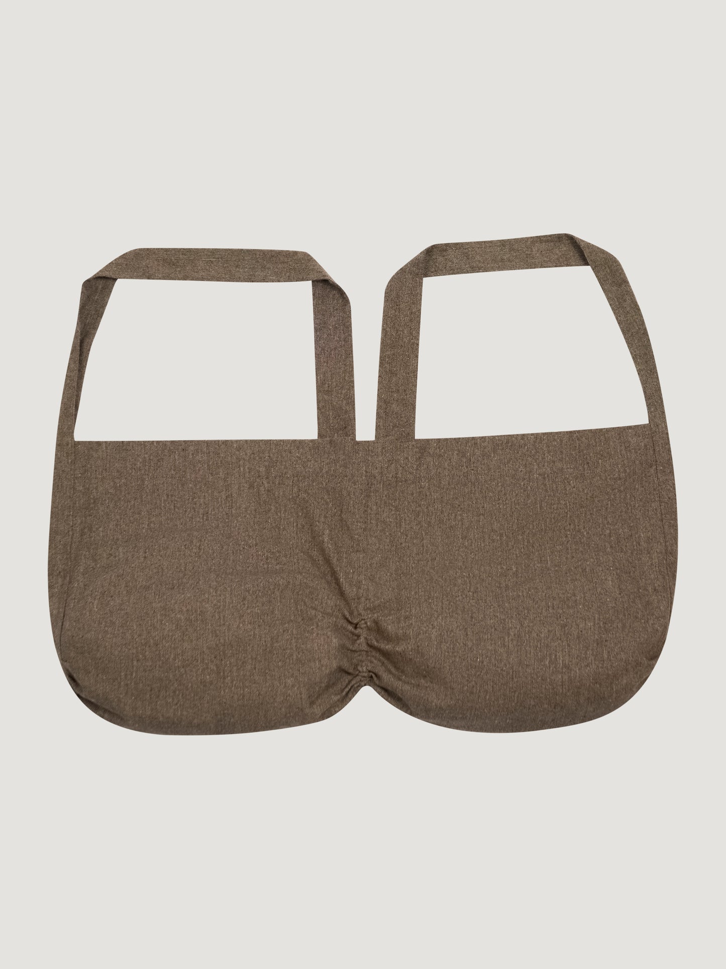 Double Tote Bag – Antique Herringbone Wool – Brownish Taupe