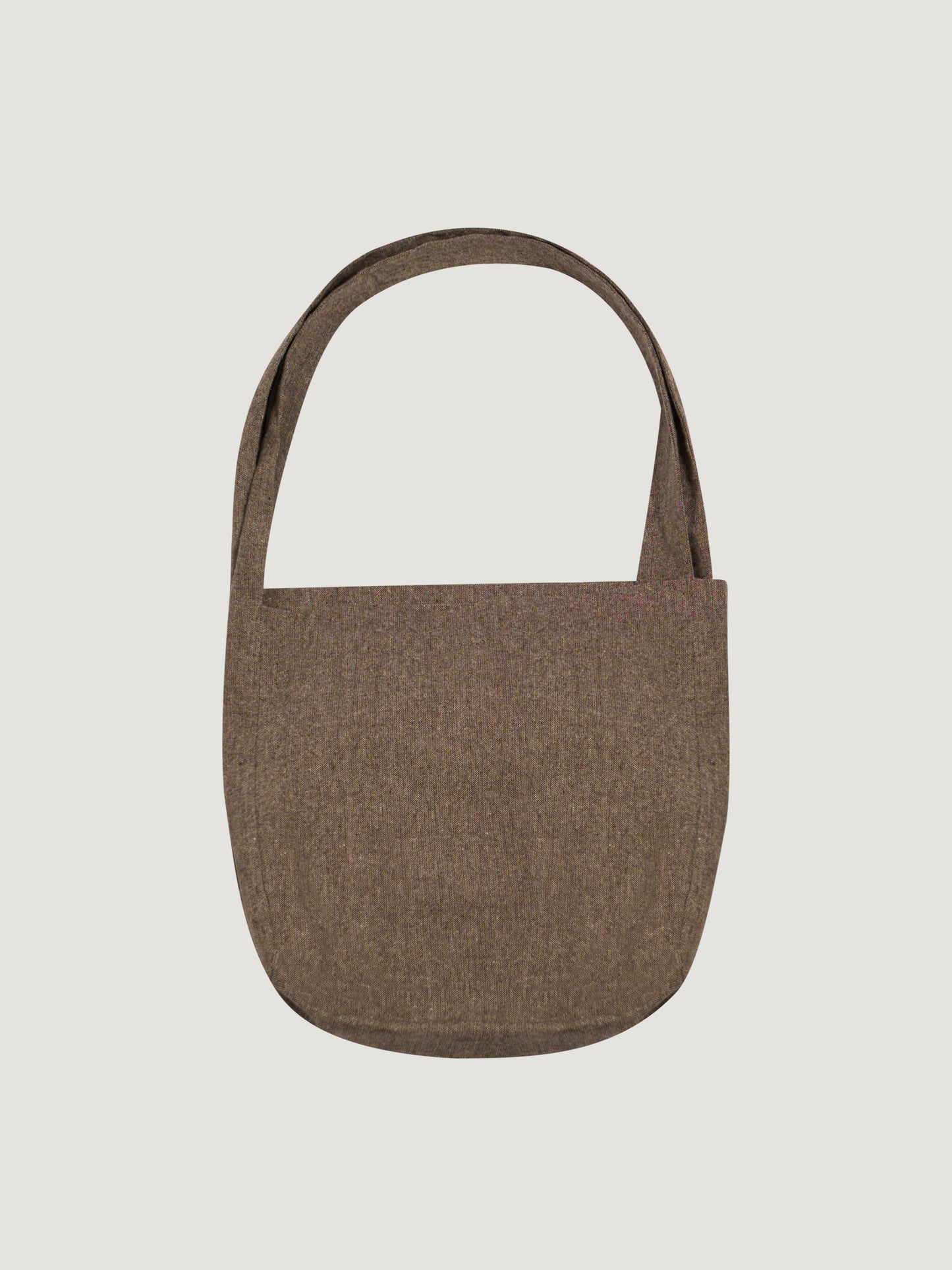 Double Tote Bag – Antique Herringbone Wool – Brownish Taupe