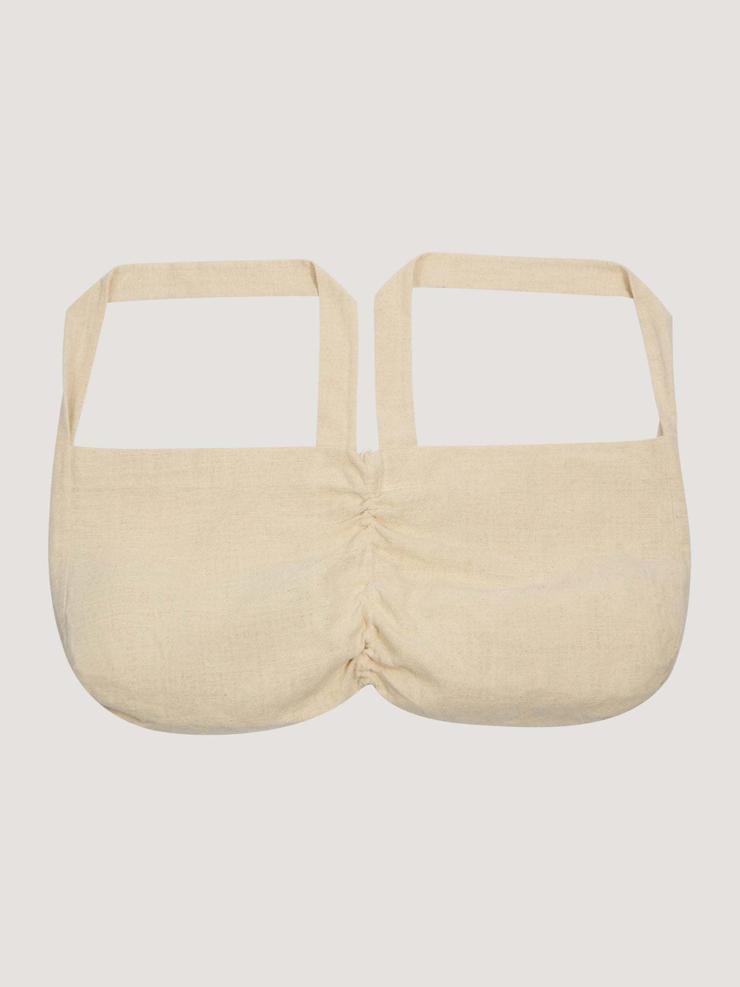 Double Tote Bag – Handwoven Kala Cotton – Beige