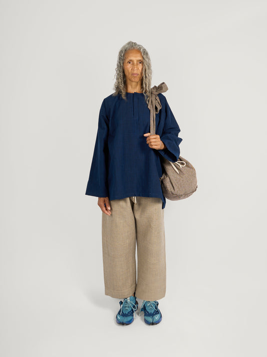 Pear Drop Bag – Antique Herringbone Wool – Brownish Taupe