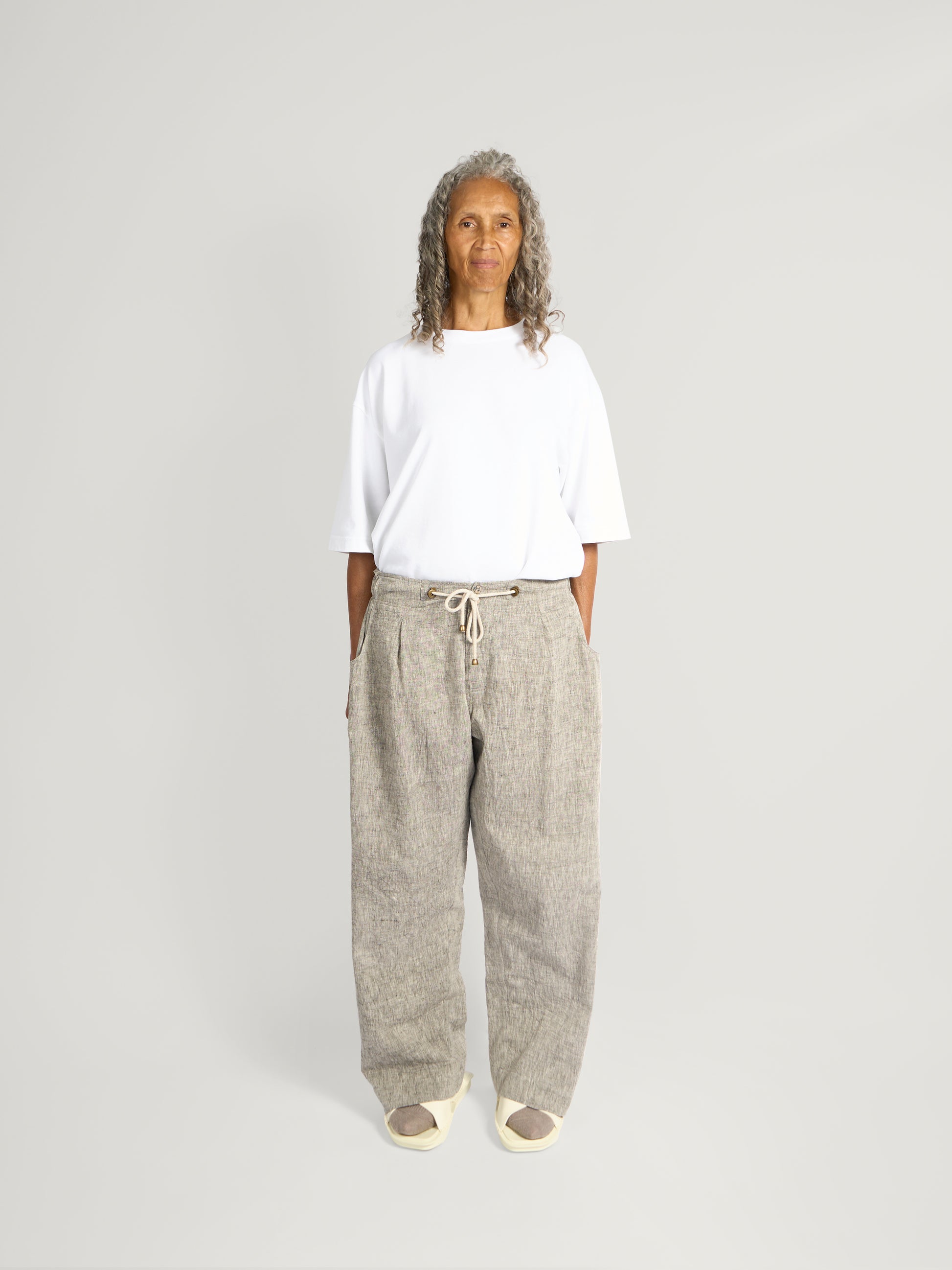 Farmer Pant – Handwoven Kala Cotton – Linen Gray