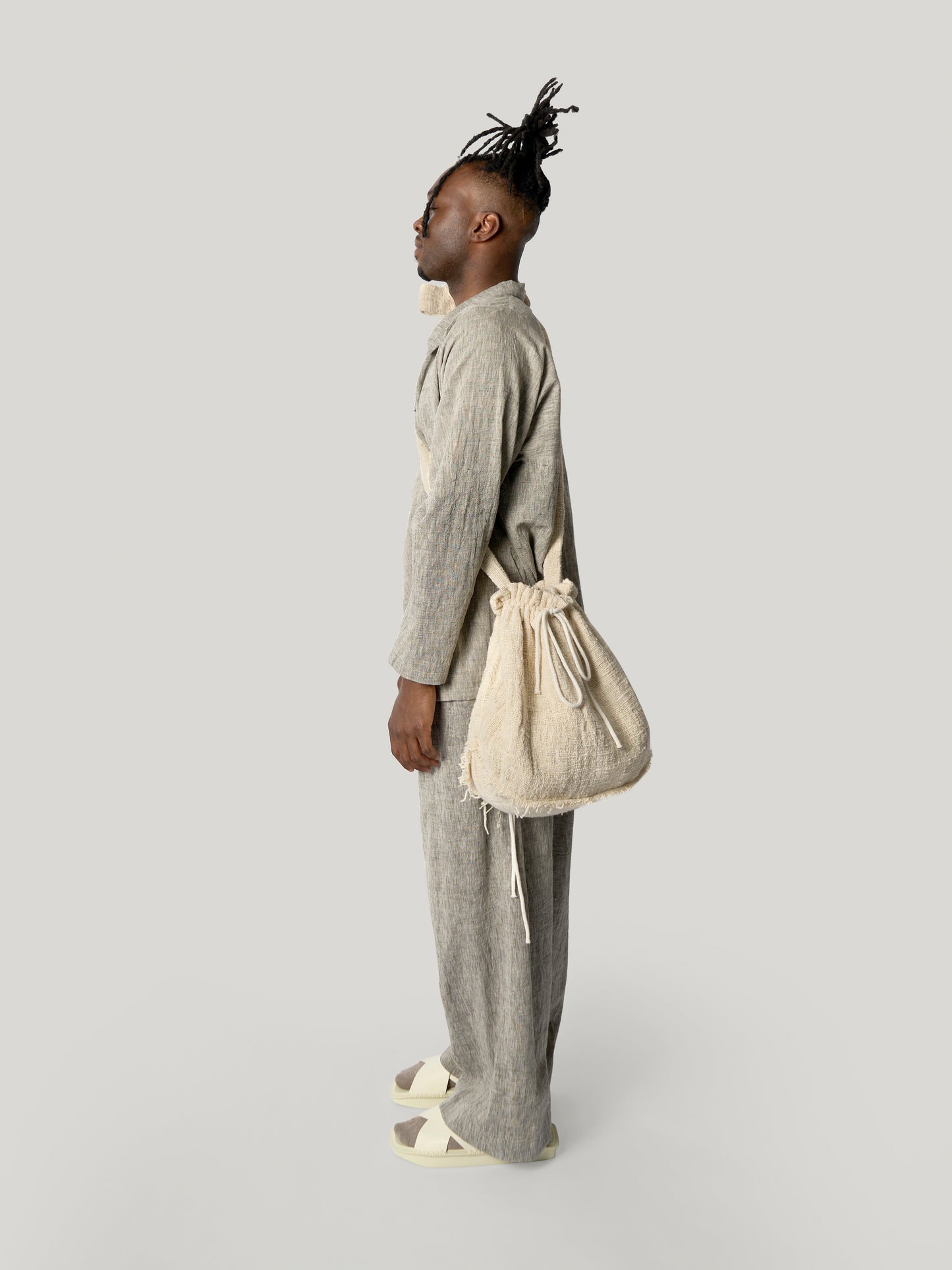 Pear Drop Bag – Handwoven Javanese Cotton – Beige