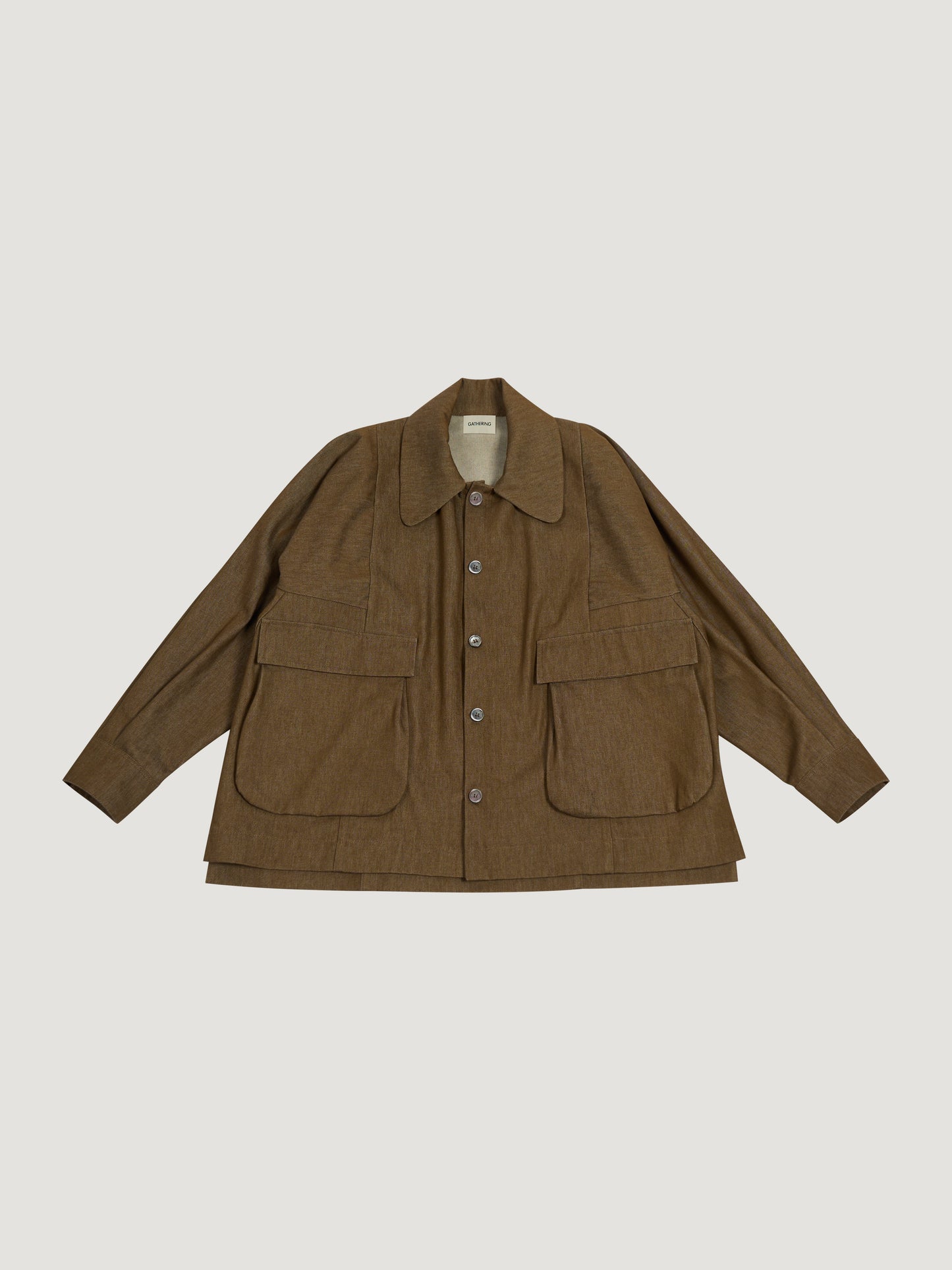 Farmer Jacket – Kojima Heavy Denim – Solid Brown