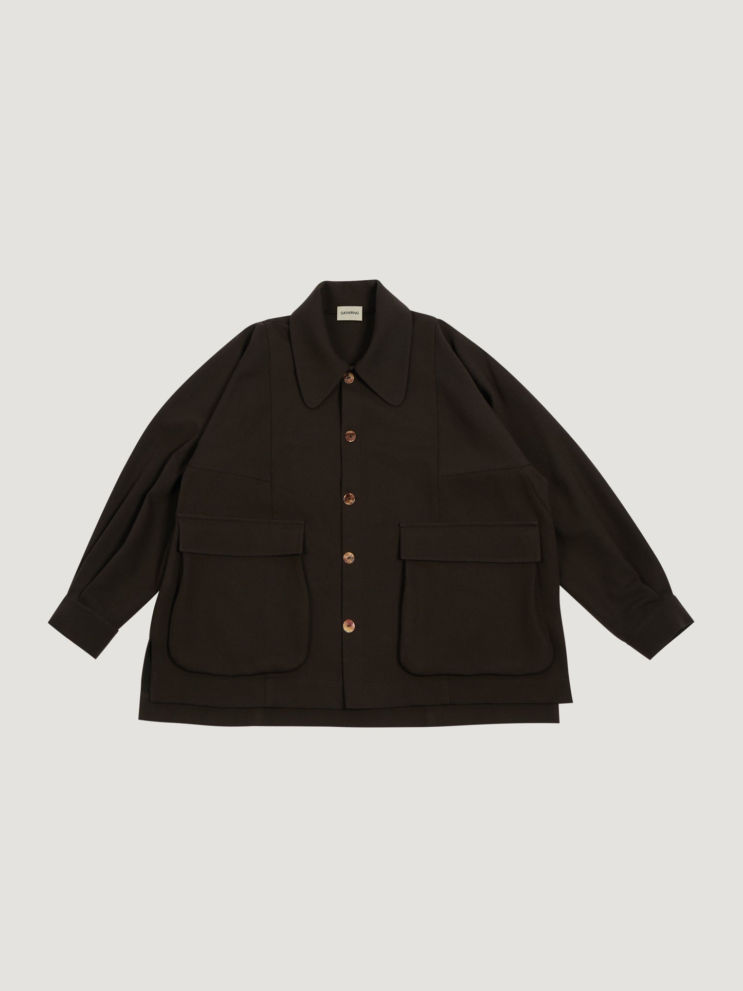 Farmer Jacket – Boiled Wool – Dark Brown