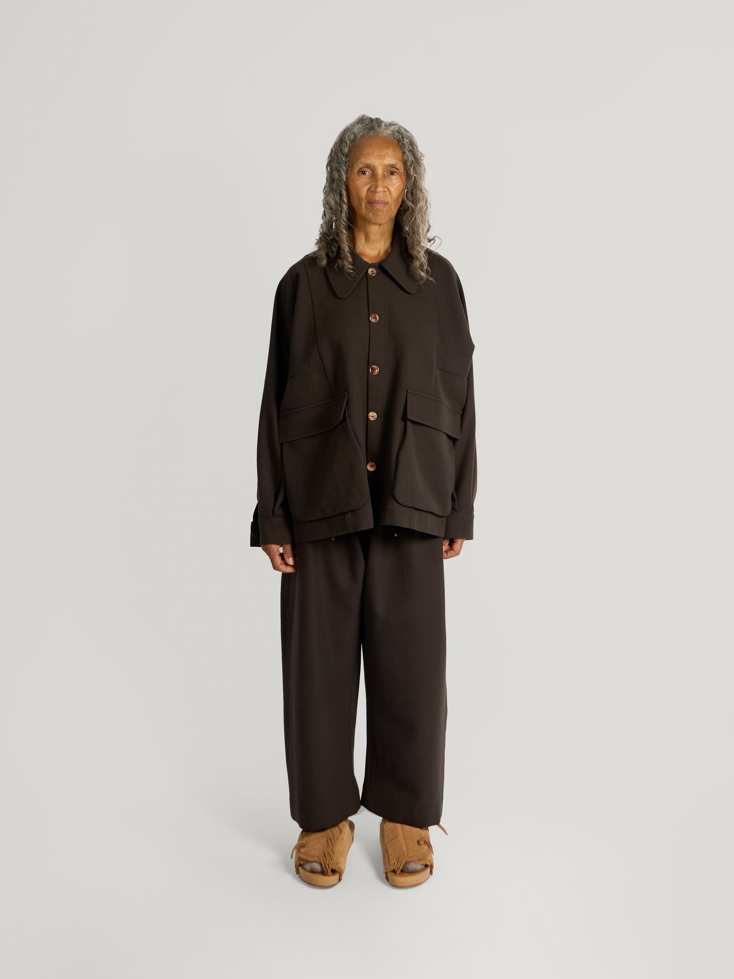 Farmer Pants – Boiled Wool – Dark Brown