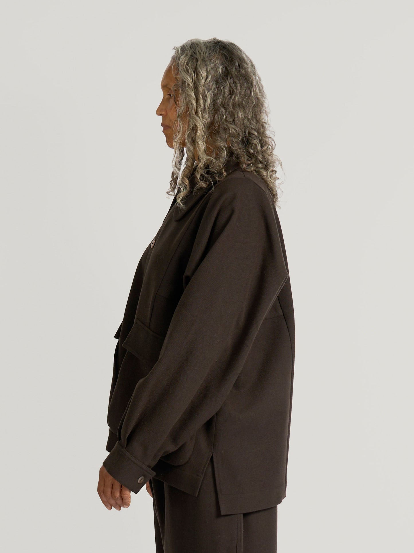 Farmer Jacket – Boiled Wool – Dark Brown