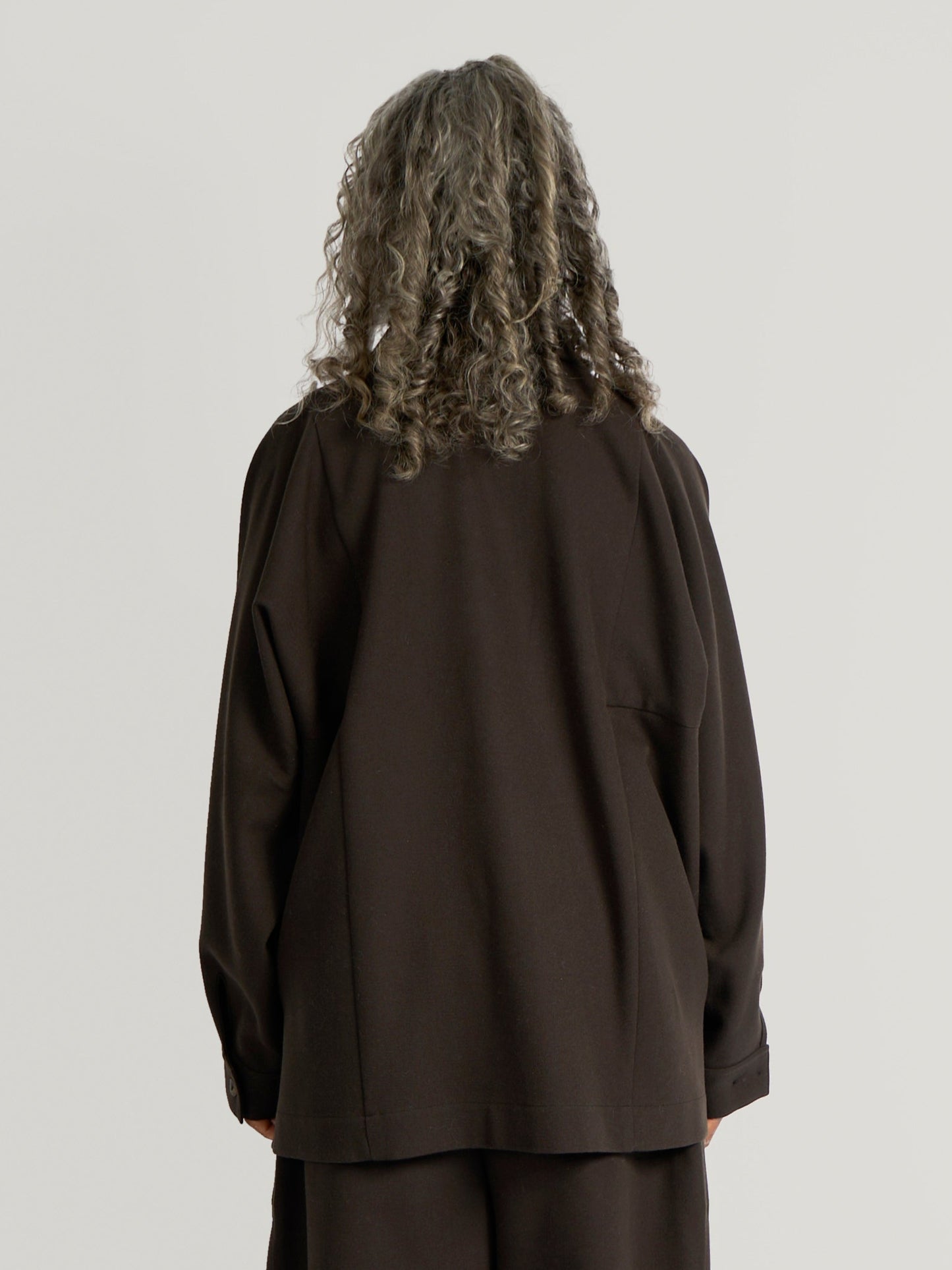 Farmer Jacket – Boiled Wool – Dark Brown