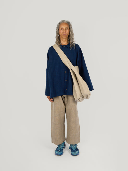 Pear Drop Bag – Waxed Linen – Sand