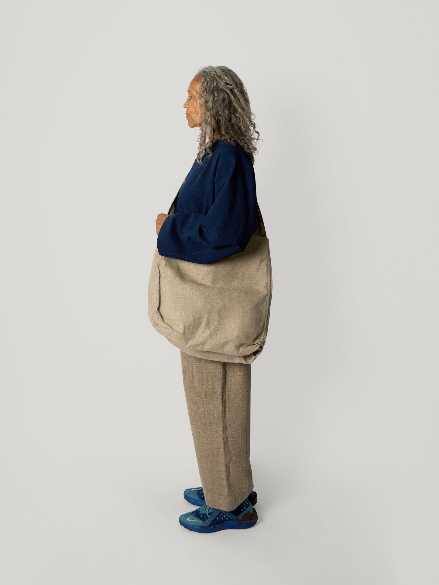 Pear Drop Bag – Waxed Linen – Sand