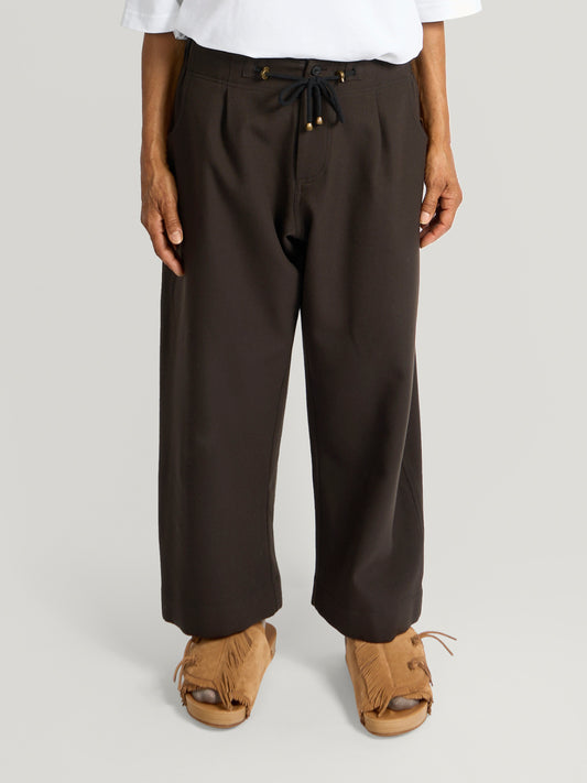 Farmer Pants – Boiled Wool – Dark Brown