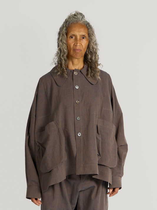 Farmer Jacket – Fuuai Cotton – Persimmon & Indigo