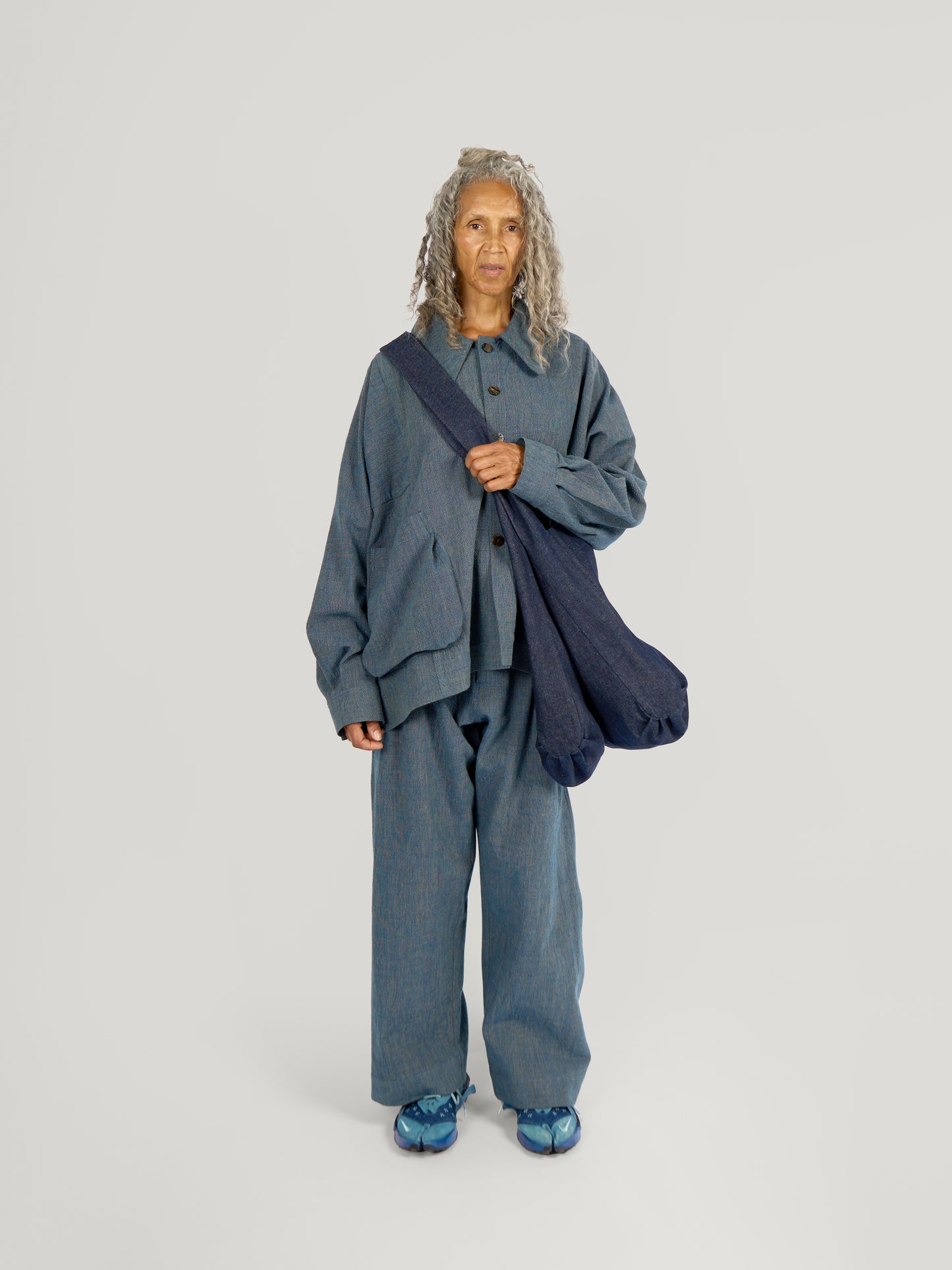 Double Tote Bag – Kojima Heavy Denim – Naturally Dyed Black