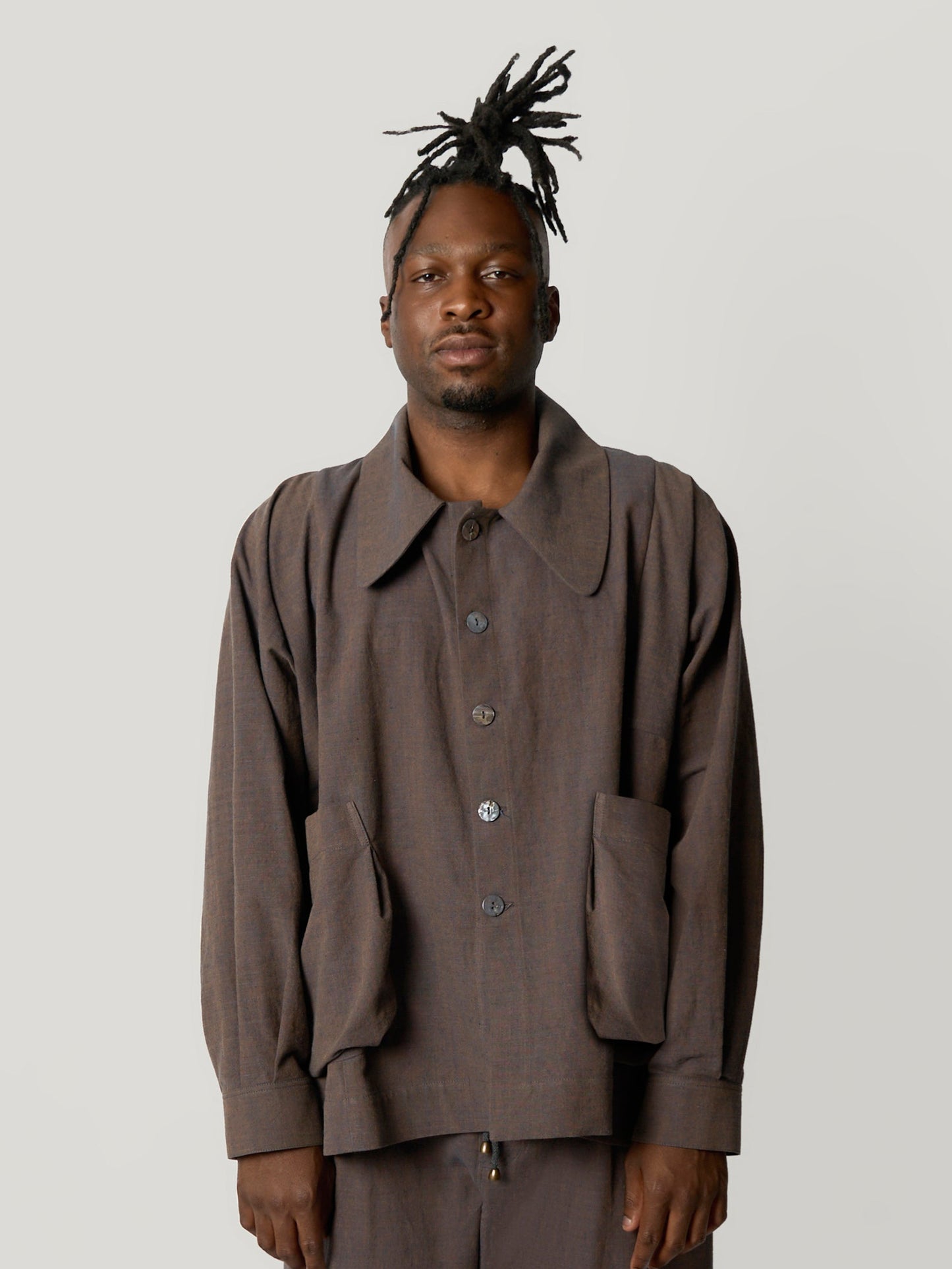 Farmer Jacket – Fuuai Cotton – Persimmon & Indigo