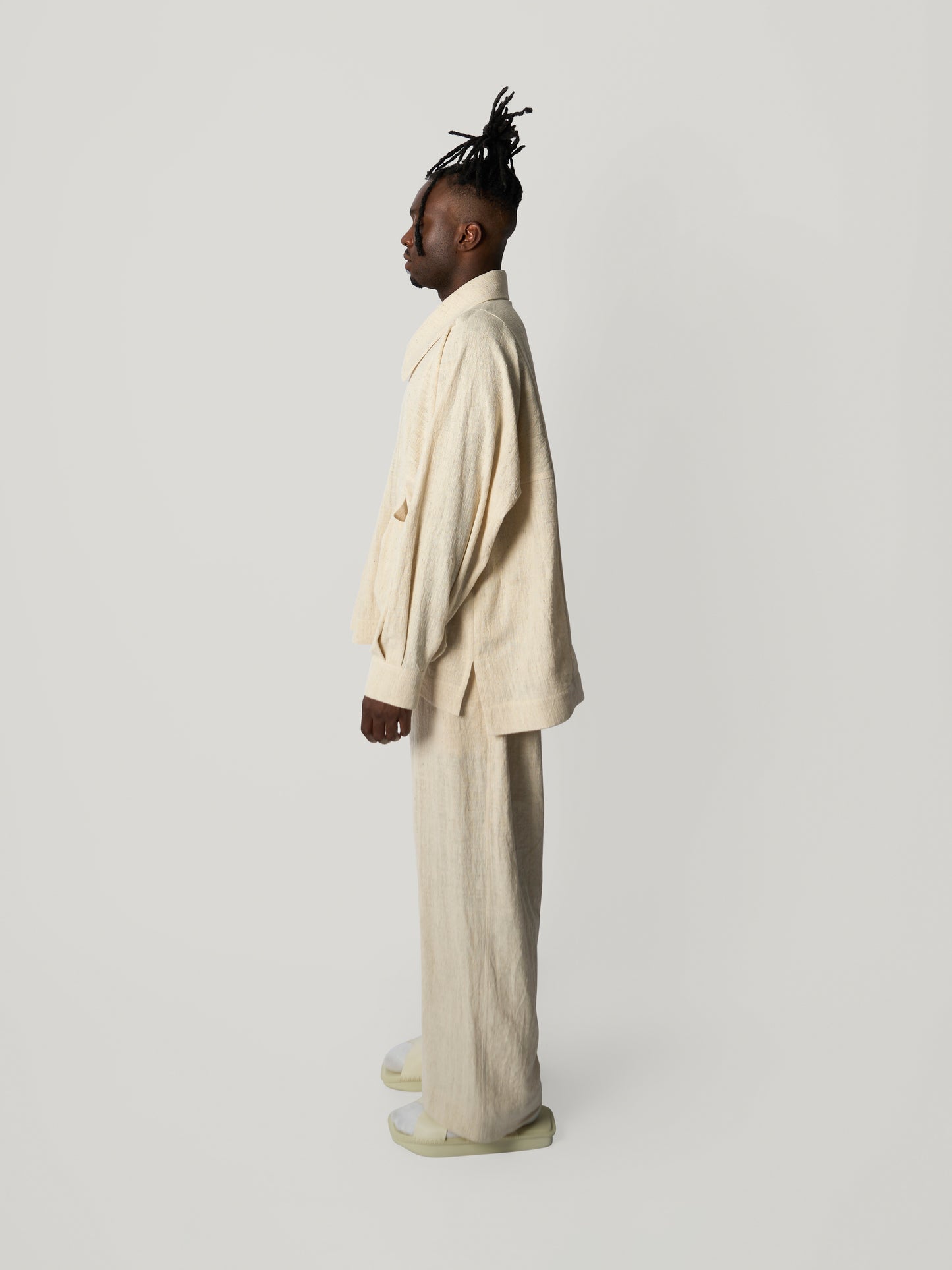 Farmer Jacket – Handwoven Kala Cotton – Beige