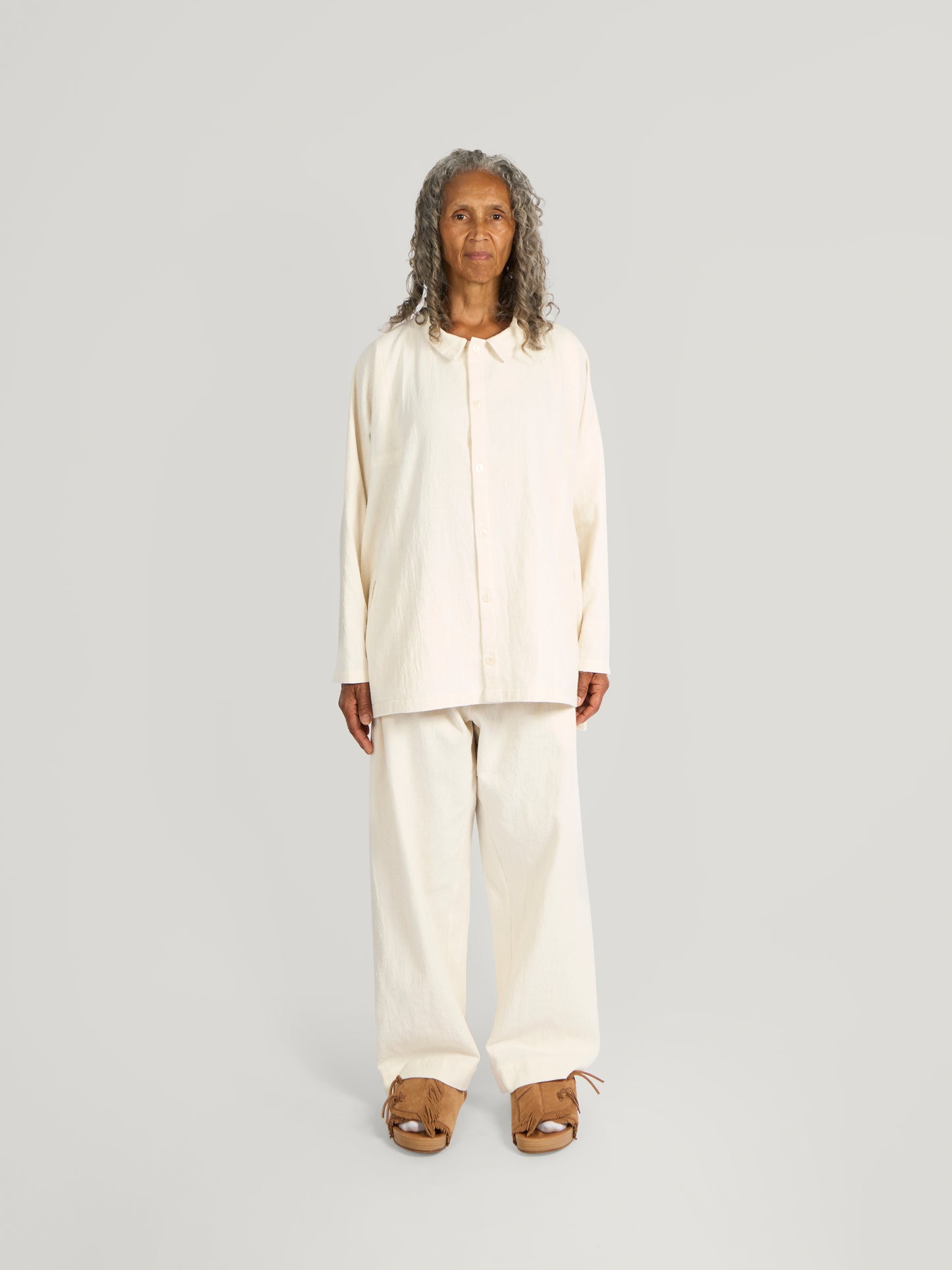 Farmer Pant – Herringbone Fuuai Cotton – Cream