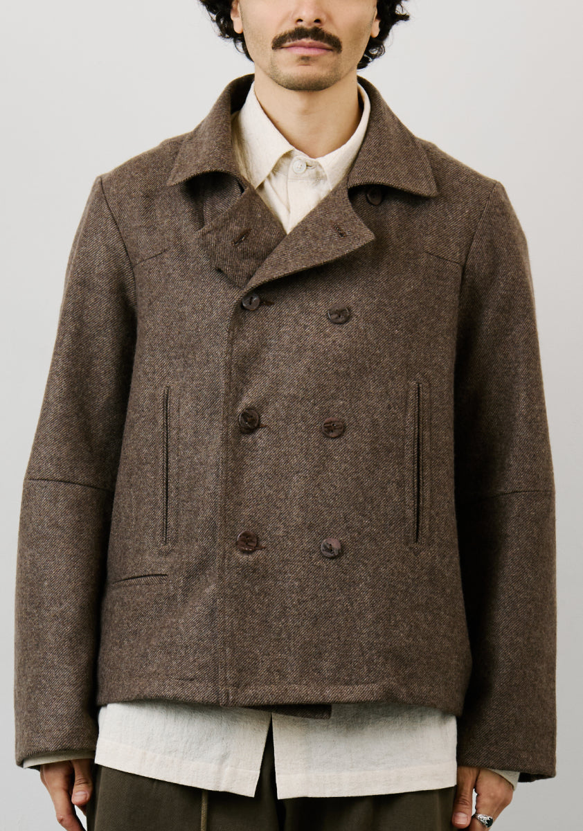 Sailor Jacket – Handwoven Wool Twill – Brown