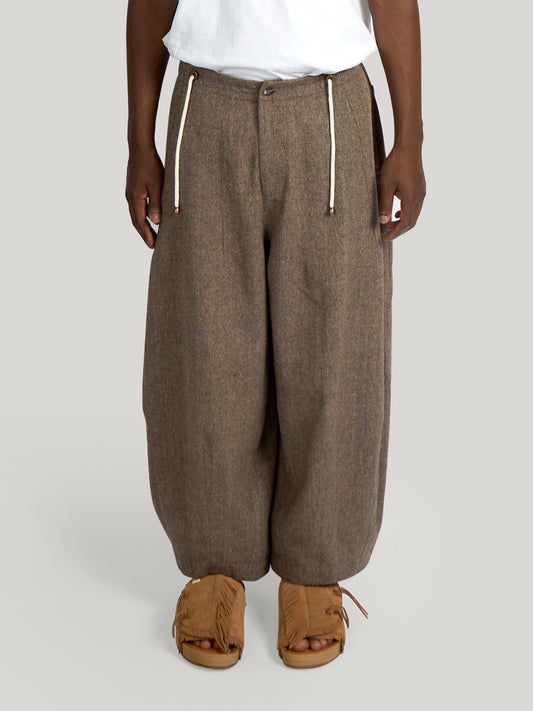 Fisherman Pant – Antique Herringbone Wool – Ash Brown