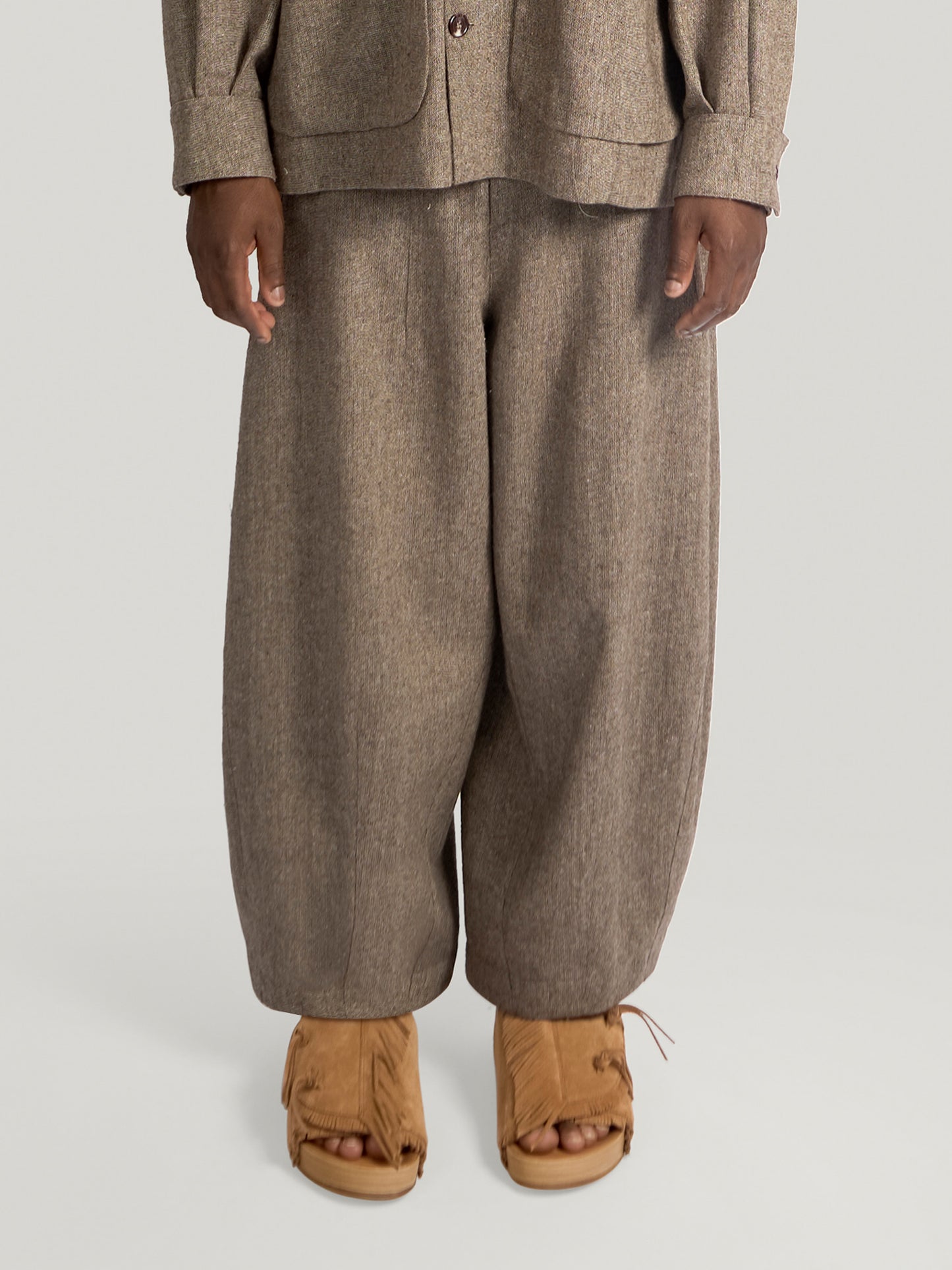 Fisherman Pant – Antique Herringbone Wool – Ash Brown