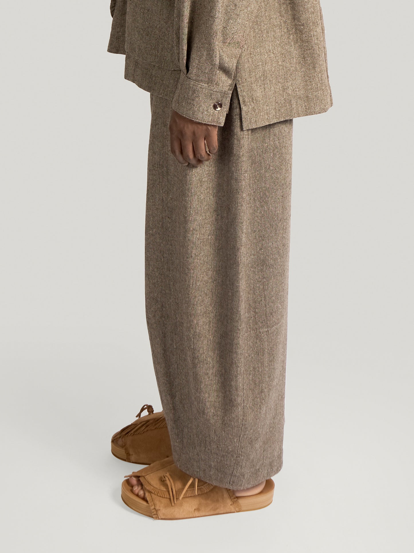 Fisherman Pant – Antique Herringbone Wool – Ash Brown