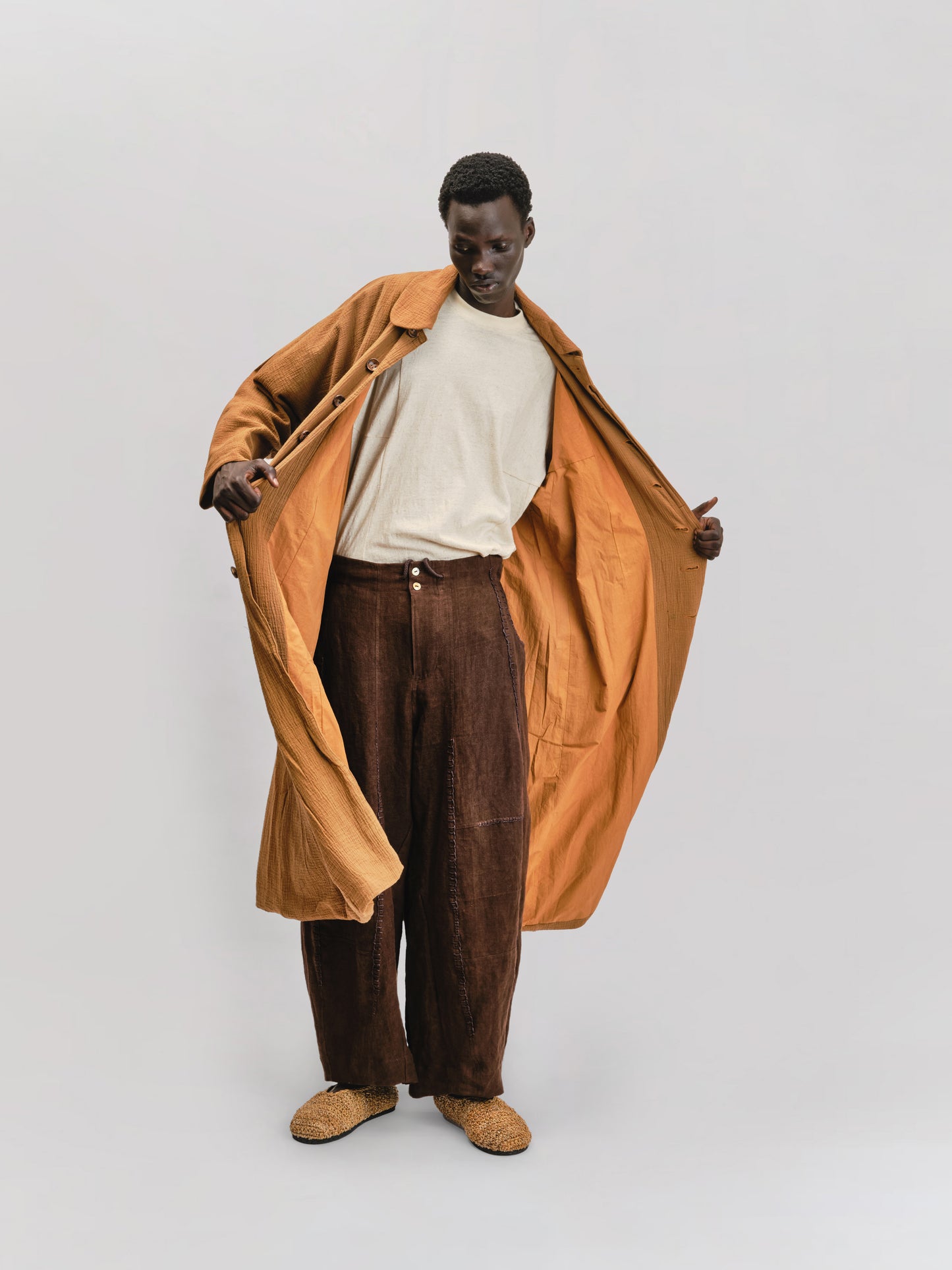 Fisherman Pant – Japanese Stonewashed Linen – Brown