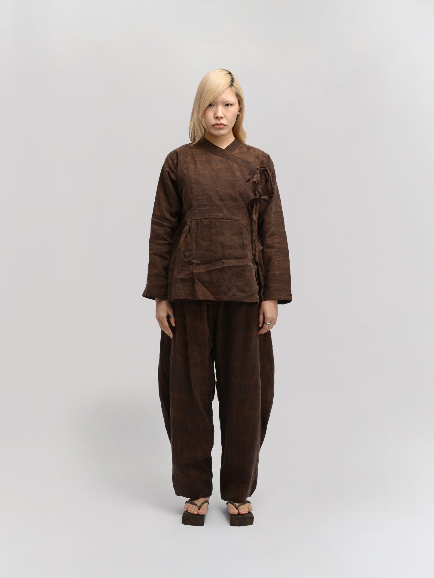Shepherd Dress – Mud Dyed Ramie – Natural Brown