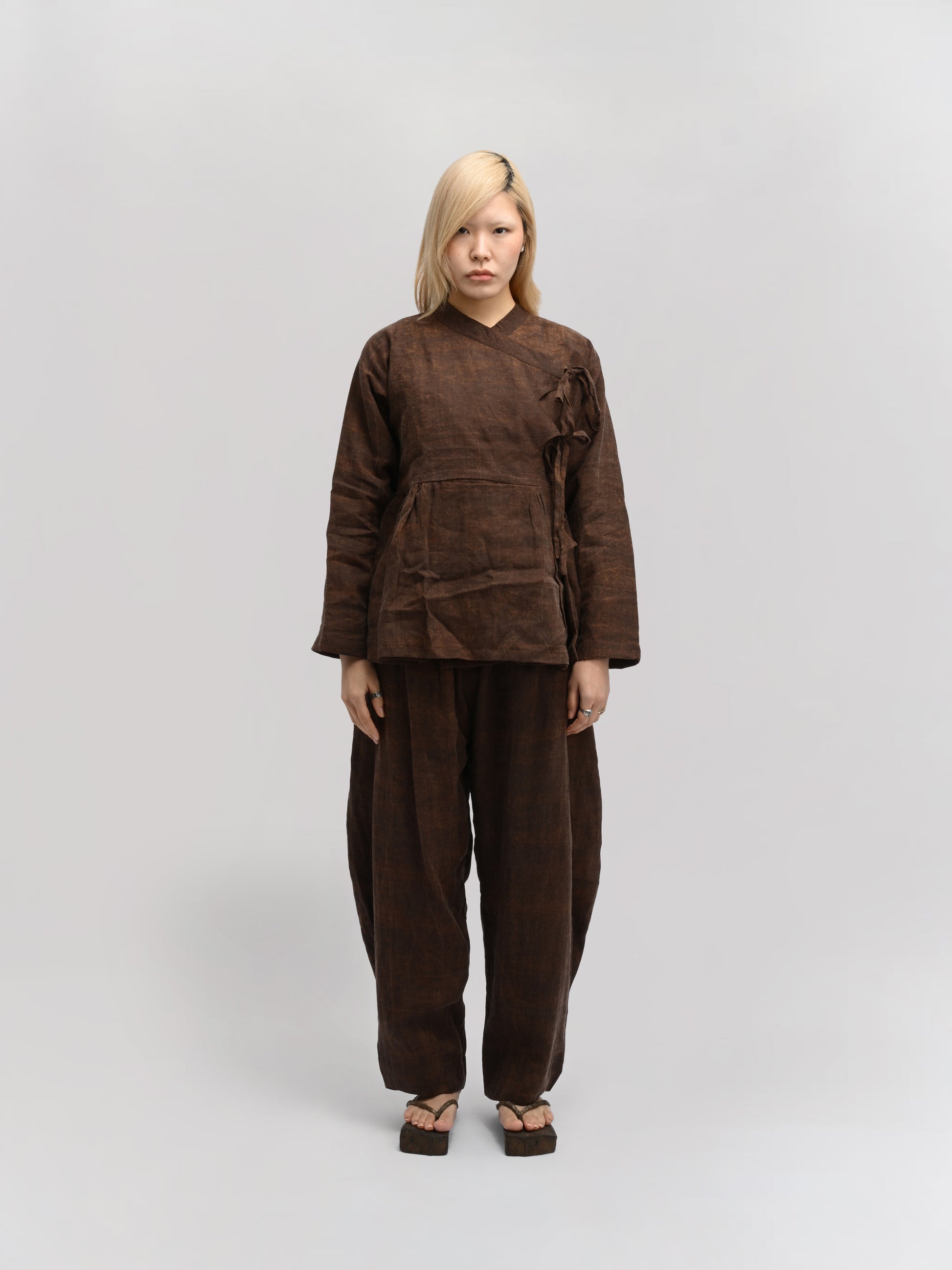 Shepherd Dress – Mud Dyed Ramie – Natural Brown