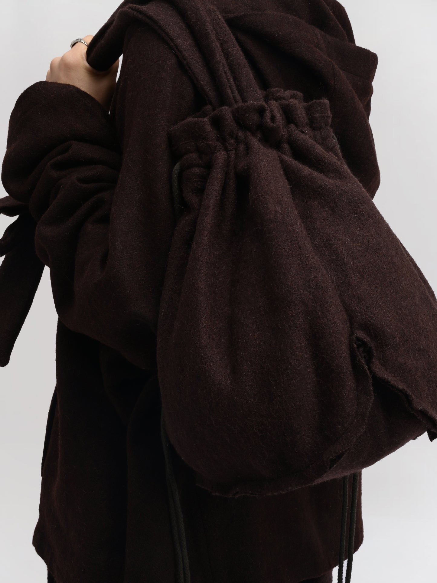 Peardrop Bag – Handwoven Yak & Sheep Wool – Brown