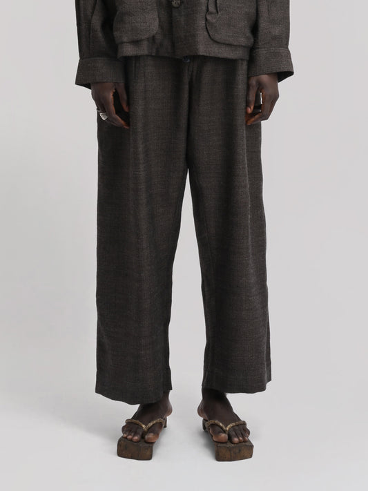 Farmer Pant – Handwoven Wool – Dark Brown